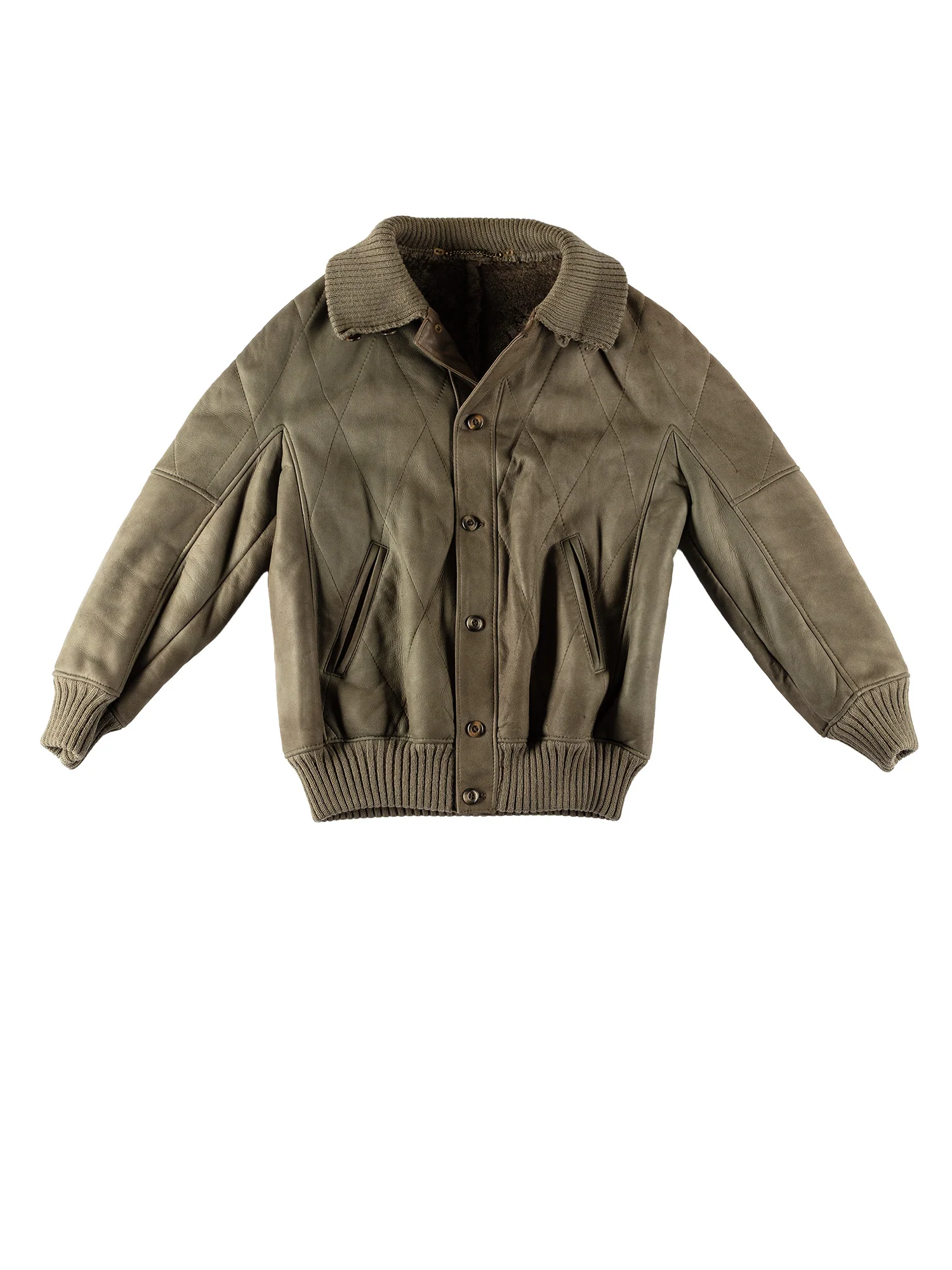 Vintage 80's Men Sheepskin Jacket in Green by Northern Grip