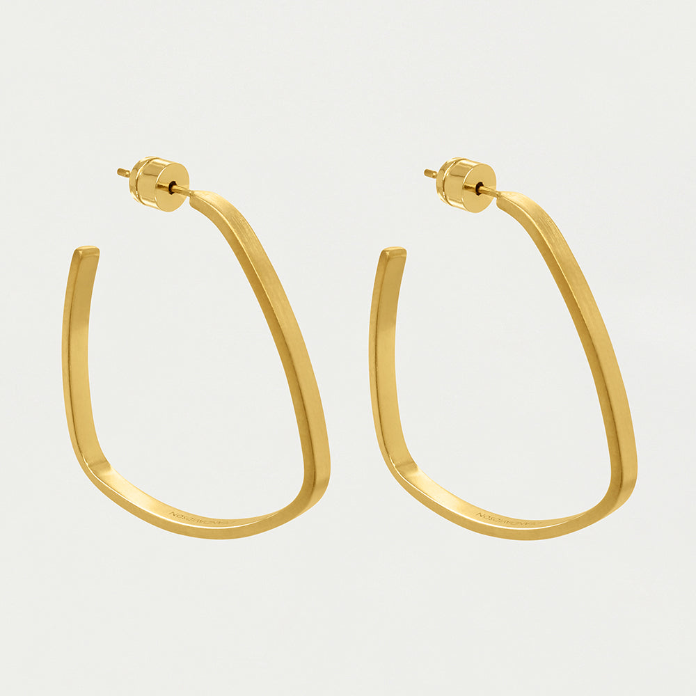 Small Square Hoops in Gold by Sierra Deene