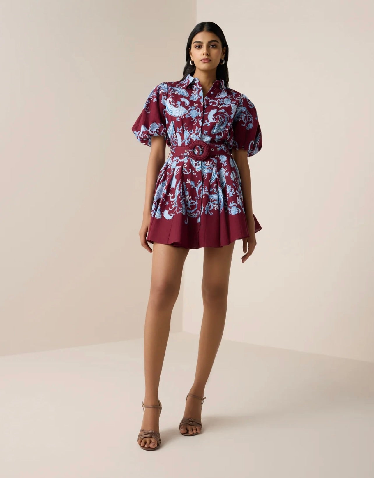 Hemant & Nandita Hiba Collared Mini Dress by Sierra Deene
