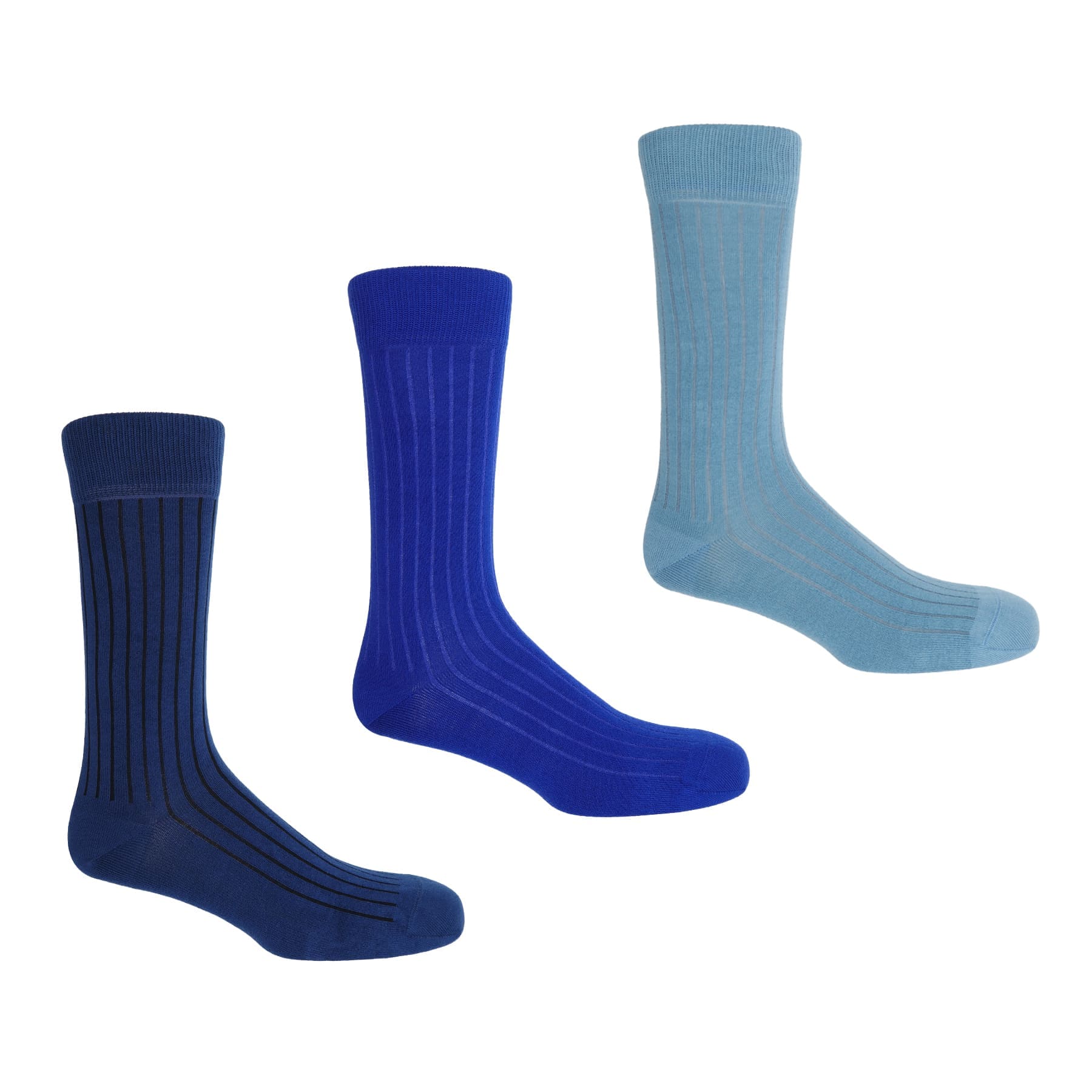 3 Pack Essential Men's Socks - Azure by Peper Harow