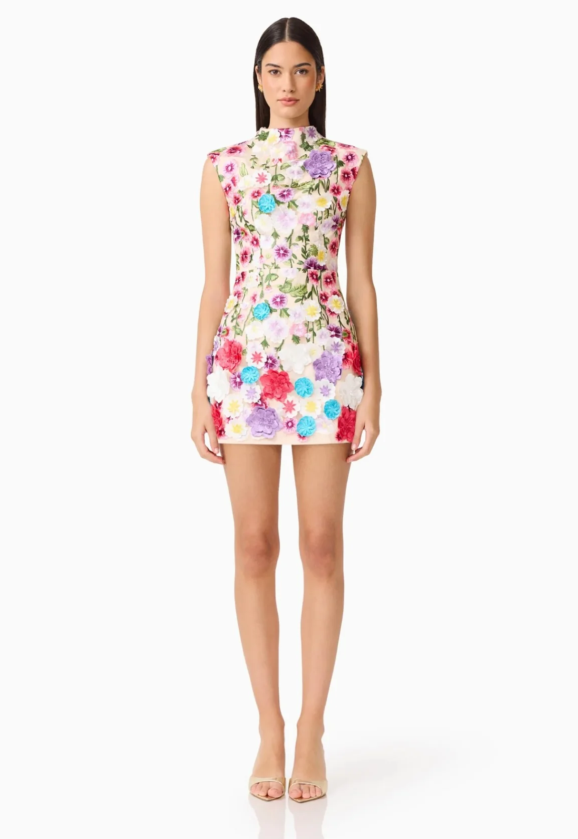 Elliatt Rosette Sleeveless Mini Dress in Multi Floral by Sierra Deene