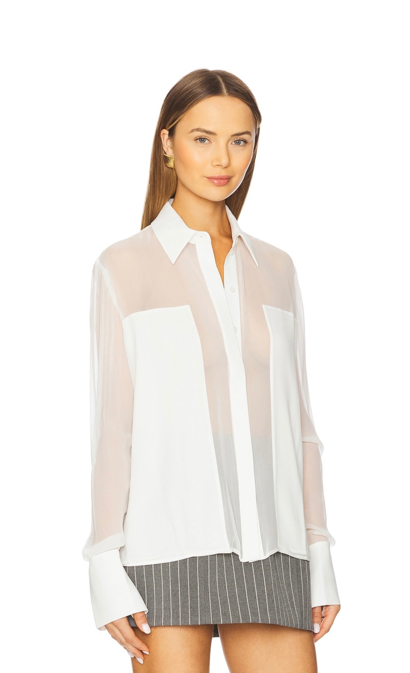 SANS FAFF Flore Silk Shirt in White by Sierra Deene
