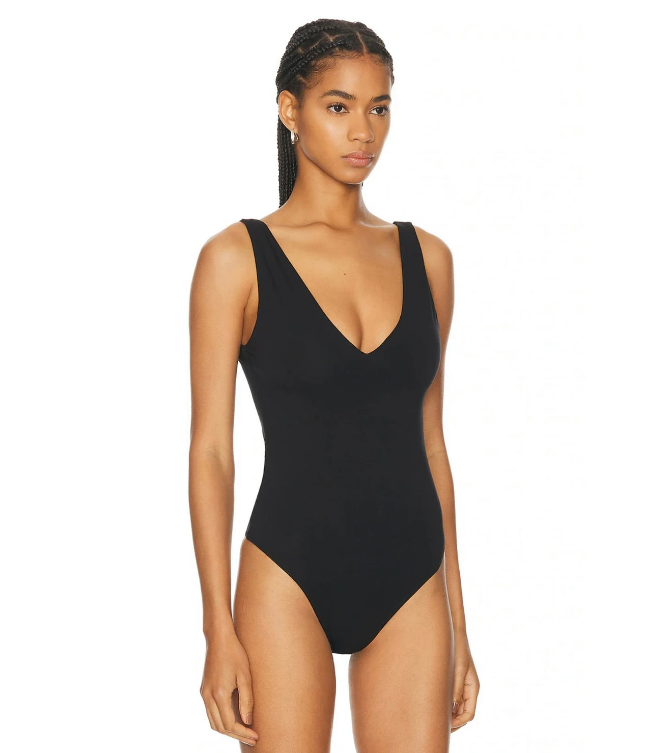 SANFS FAF Plunge V Bodysuit in Black by Sierra Deene