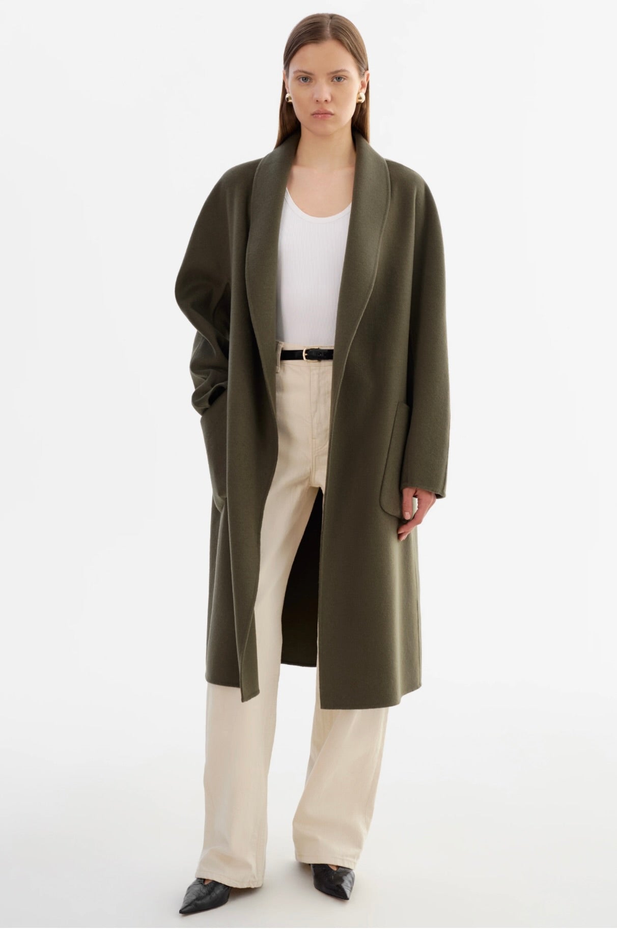 LAMARQUE Thara Shawl Collar Wool Coat by Sierra Deene