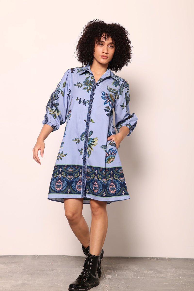 PERIWINKLE MOSAIC AVA DRESS by Maude Vivante