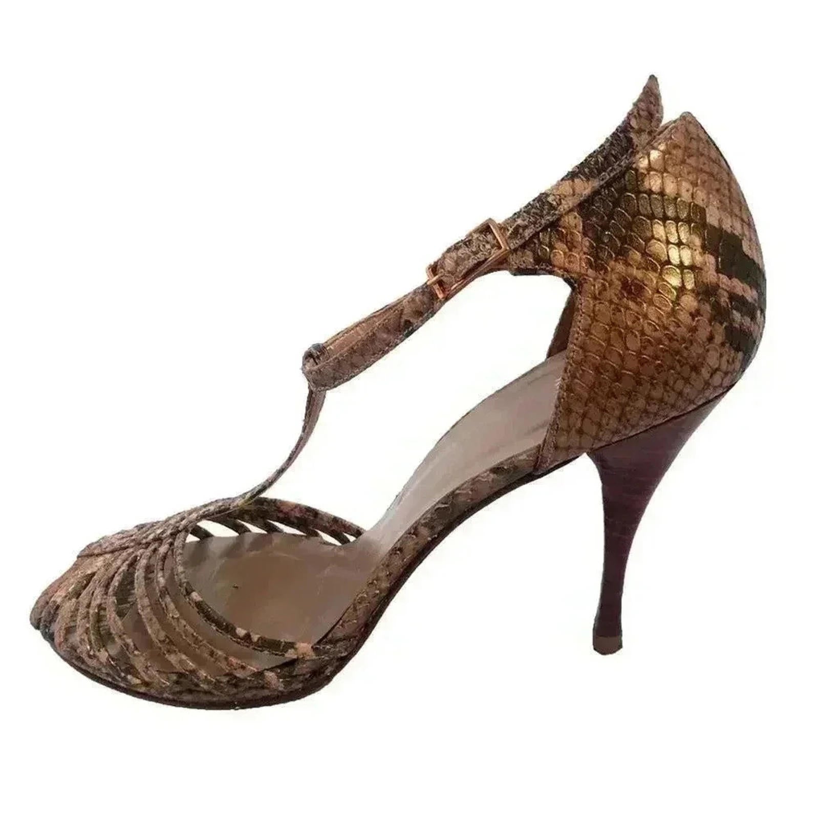 Stuart Weitzman y2k Snakeskin Python Print Stiletto Strappy Heel Pump by Hot Girl Secondhand