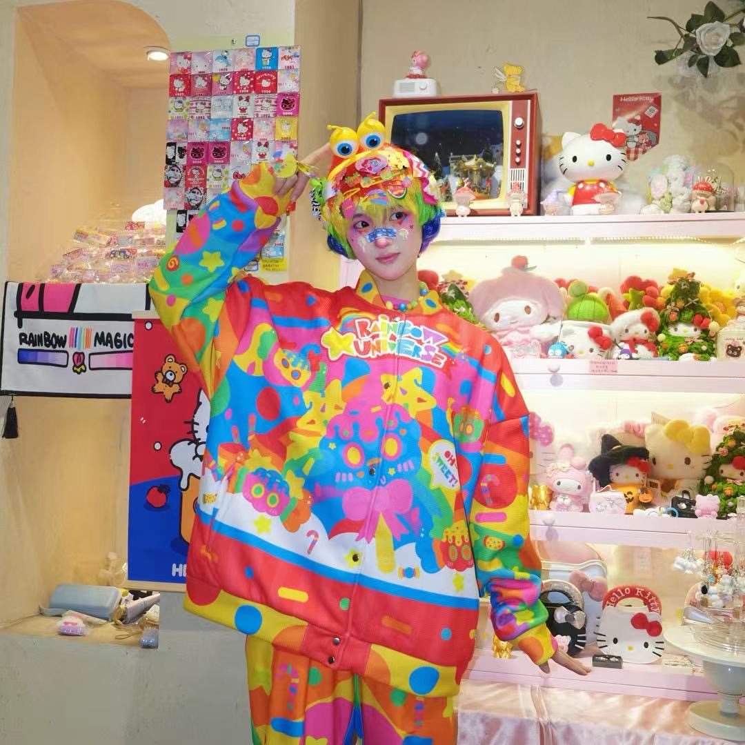 Decora Fleece Baseball Jacket - Rainbow Universe RUX by Land Decora