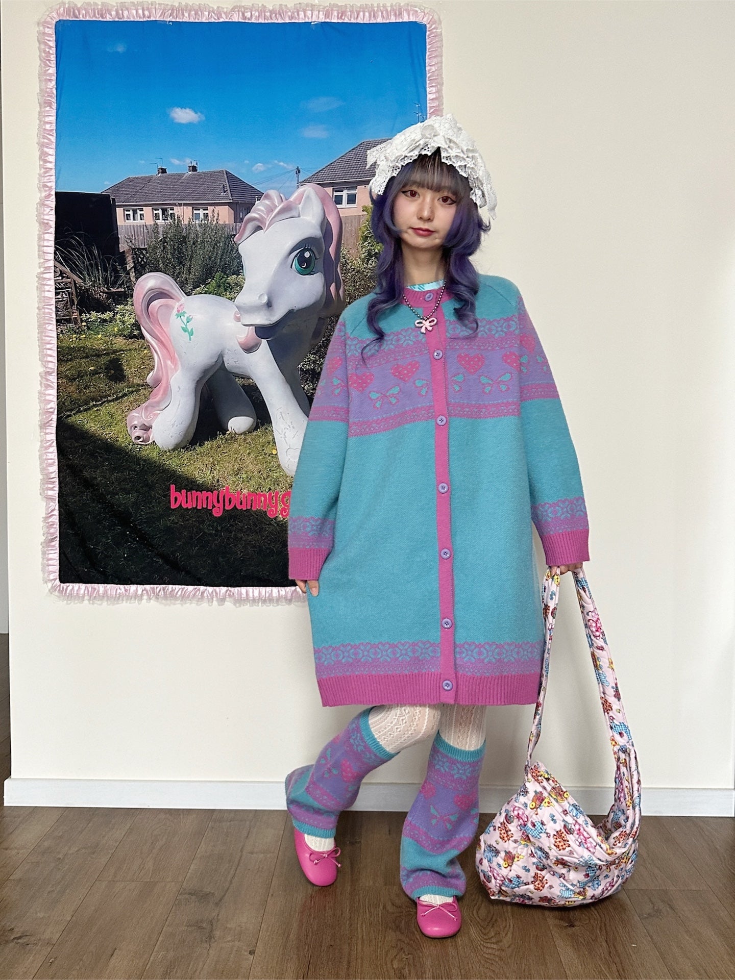 Decora Kei Dopamine Knit Cardigan Oversized Cozy - bunnybunnygun by Land Decora