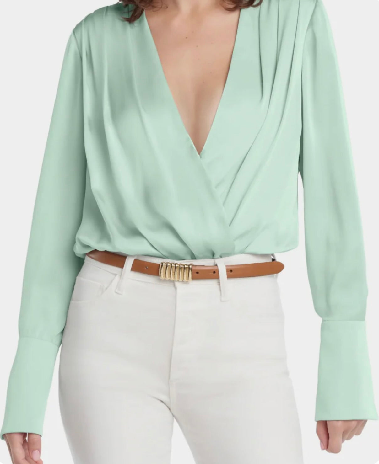 Favorite Daughter The Date Blouse in Light Sage by Sierra Deene