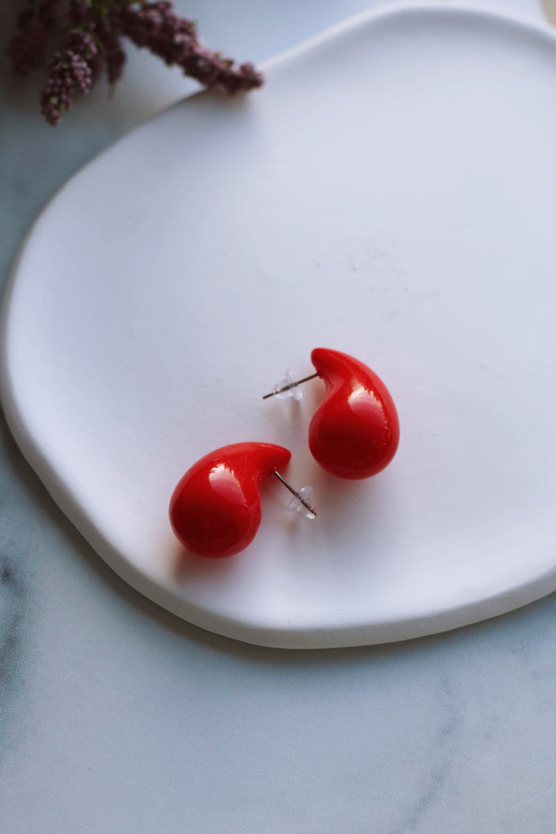 TEARDROP EARRINGS IN RED - FINAL SALE by RAËLIV
