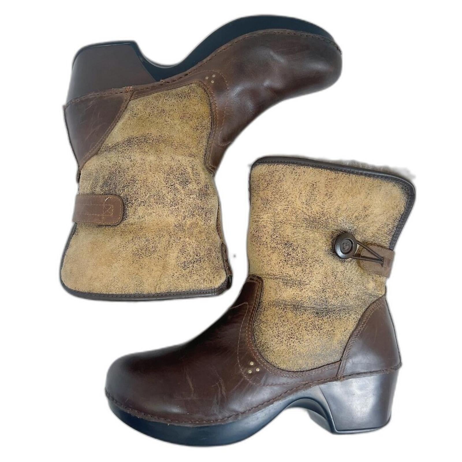 Dansko Stormy Women's Brown Leather Fur Lined Heeled Boots Booties Siz by Hot Girl Secondhand