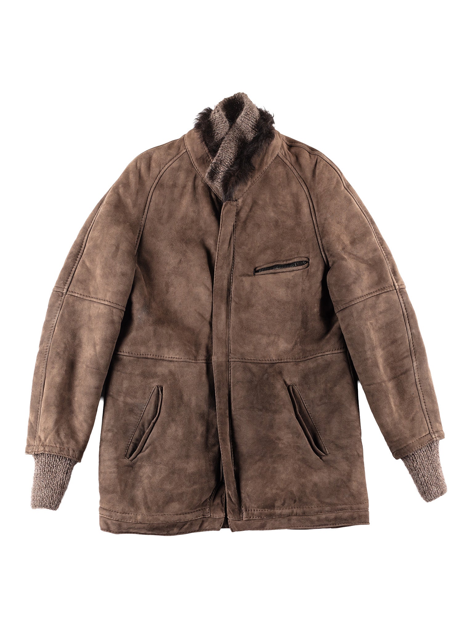 Vintage 90's Men Sheepskin Shearling Jacket in Brown by Northern Grip