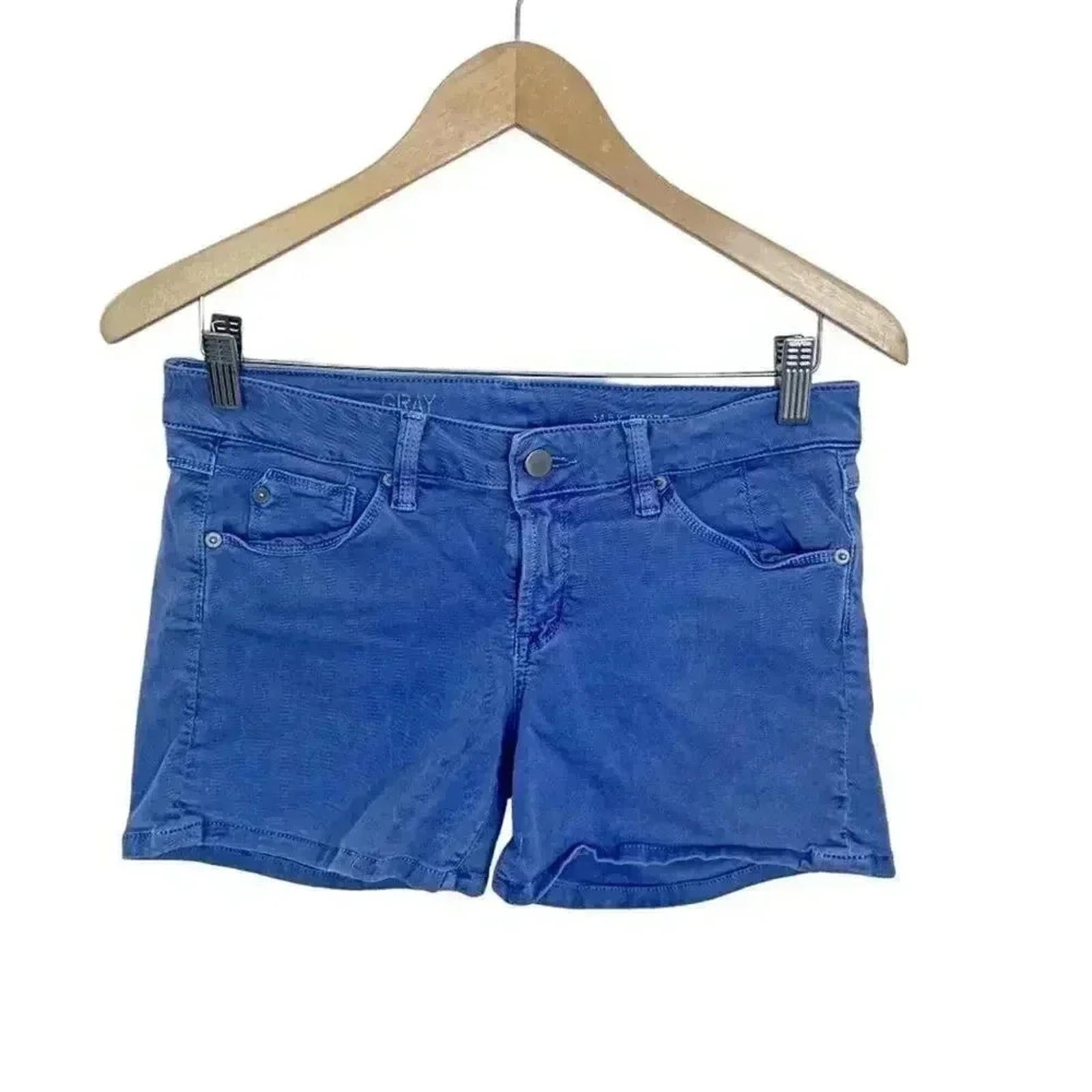 Saks 5th Avenue Gray Baby Short in Blue Low Rise Denim Shorts Women's by Hot Girl Secondhand