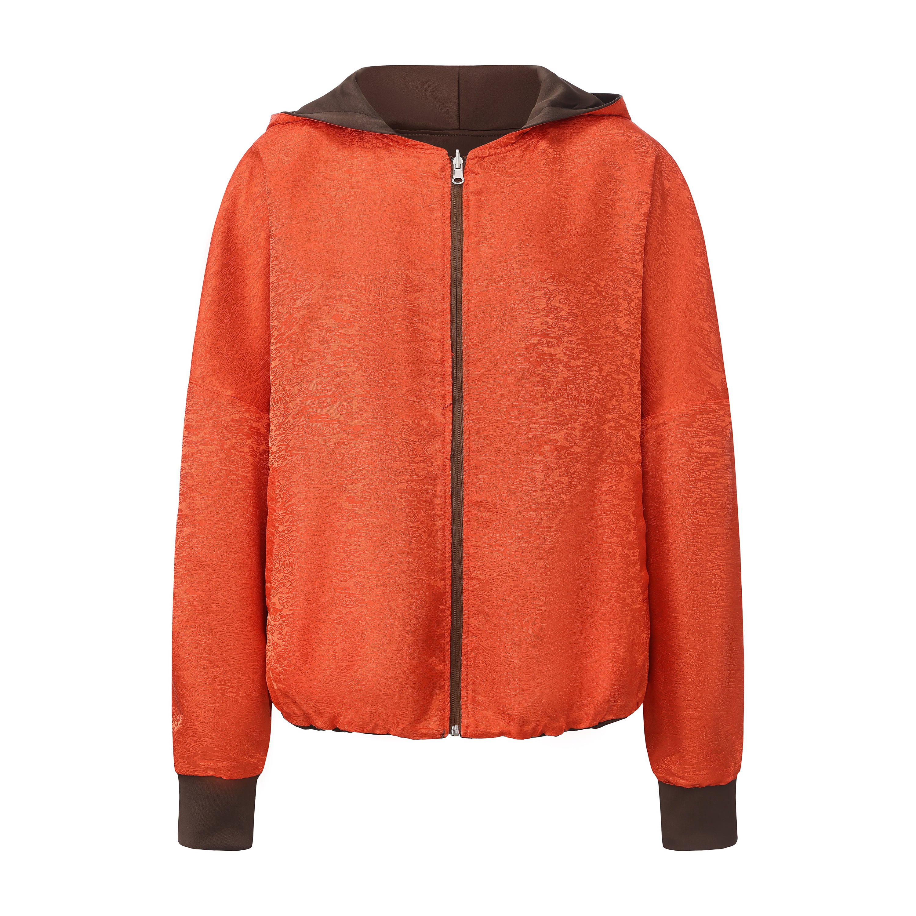 Lin Reversible Hoodie Phoenix Red / Golden Brown by DAWANG