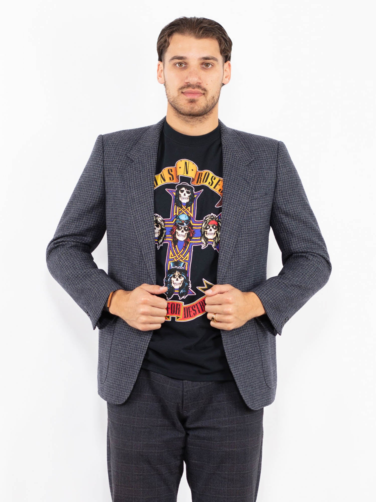 Vintage 70's Men Wool Blazer Jacket in Blue by Northern Grip