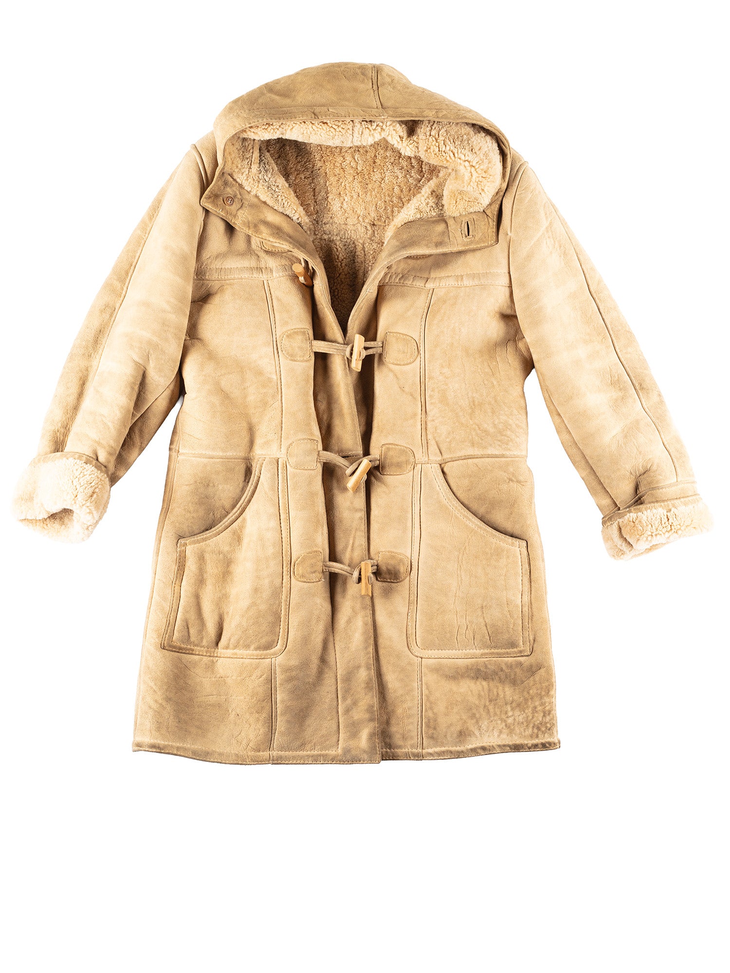 Vintage 70's Men Sheepskin Coat in Beige by Northern Grip