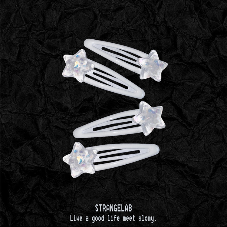 Strangelab Subtle Charm Transparent Sequin Star Hair Clip | Y2K Sweet Cool Five-Pointed Star Hair Accessory by Land Decora