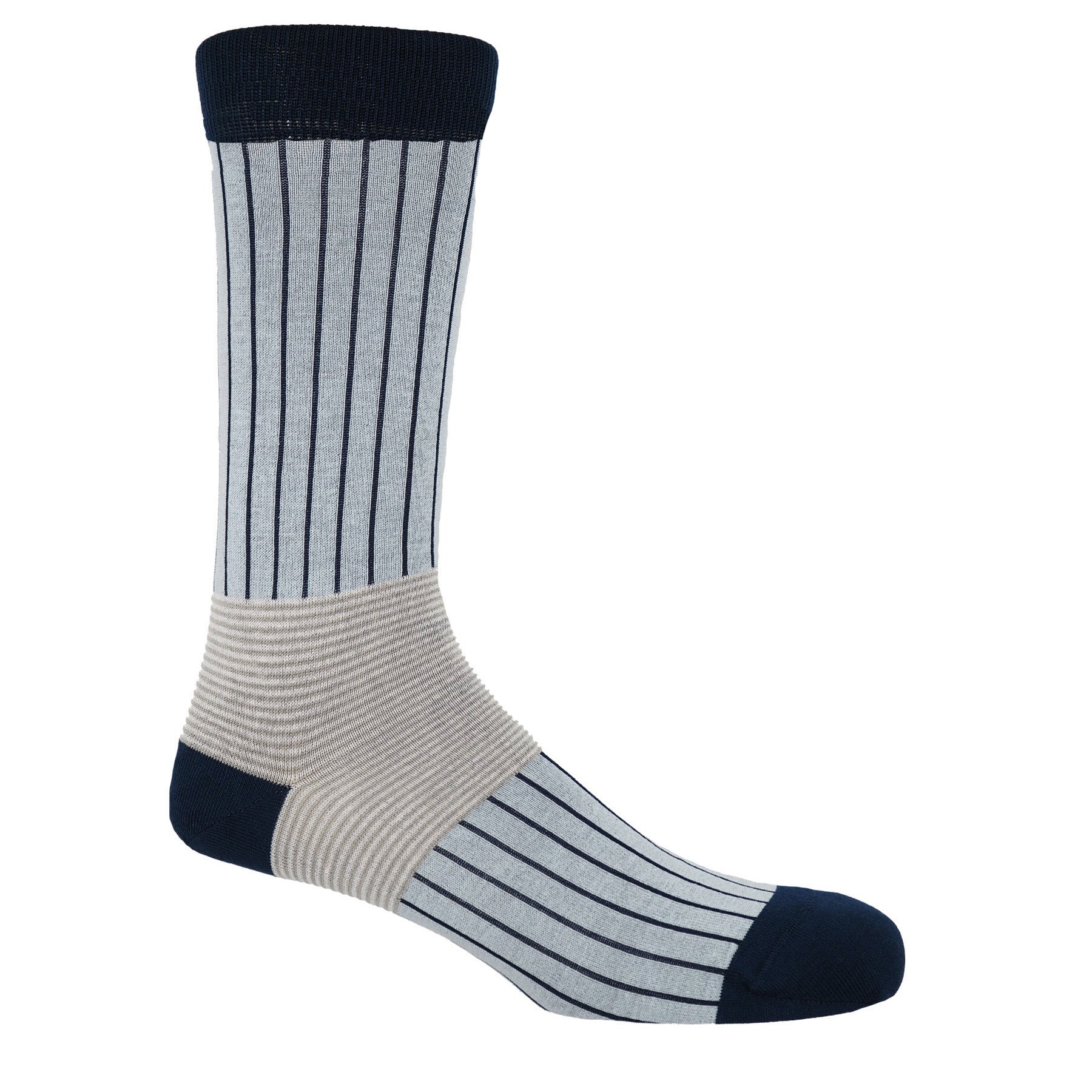 Oxford Stripe Men's Socks - Blue by Peper Harow