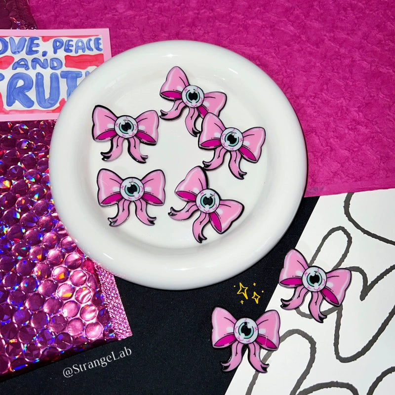 StrangeLab Decora Hair Clip | Eyeball Bow Hair Clip | Cute Acrylic Sid by Land Decora