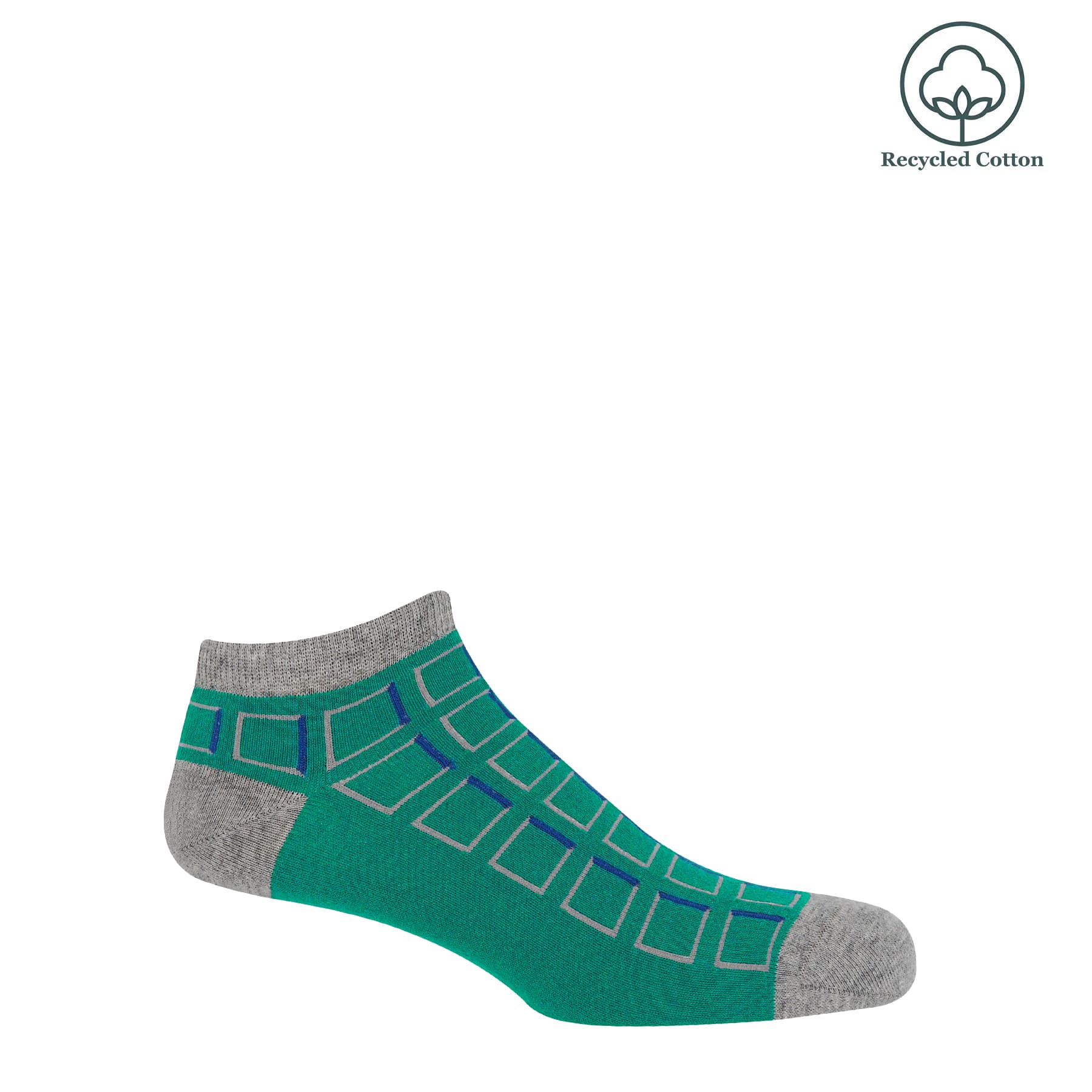 Cube Men's Trainer Socks - Teal by Peper Harow
