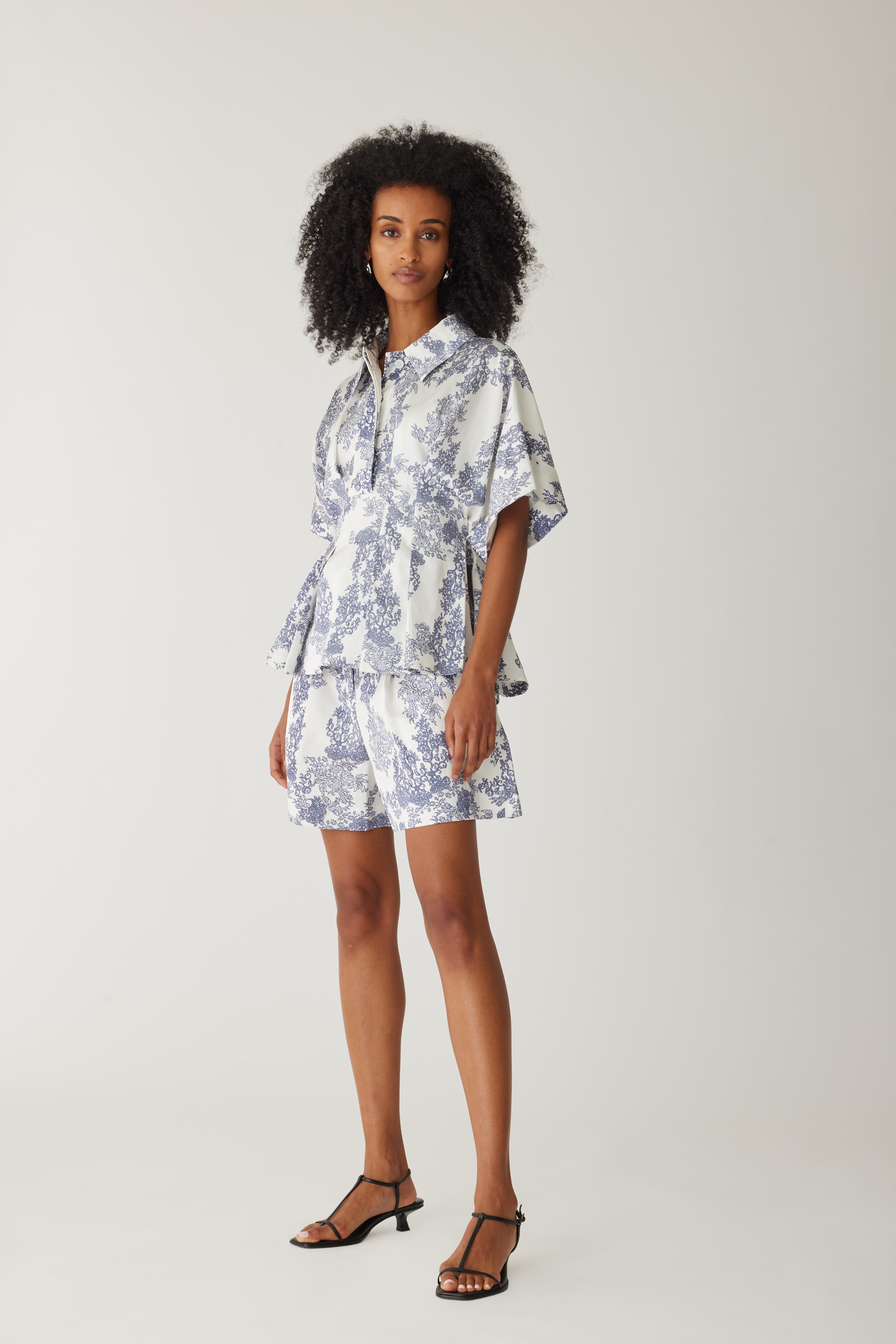 Lena Shine Blouse - Ivory Toile Combo by Sierra Deene