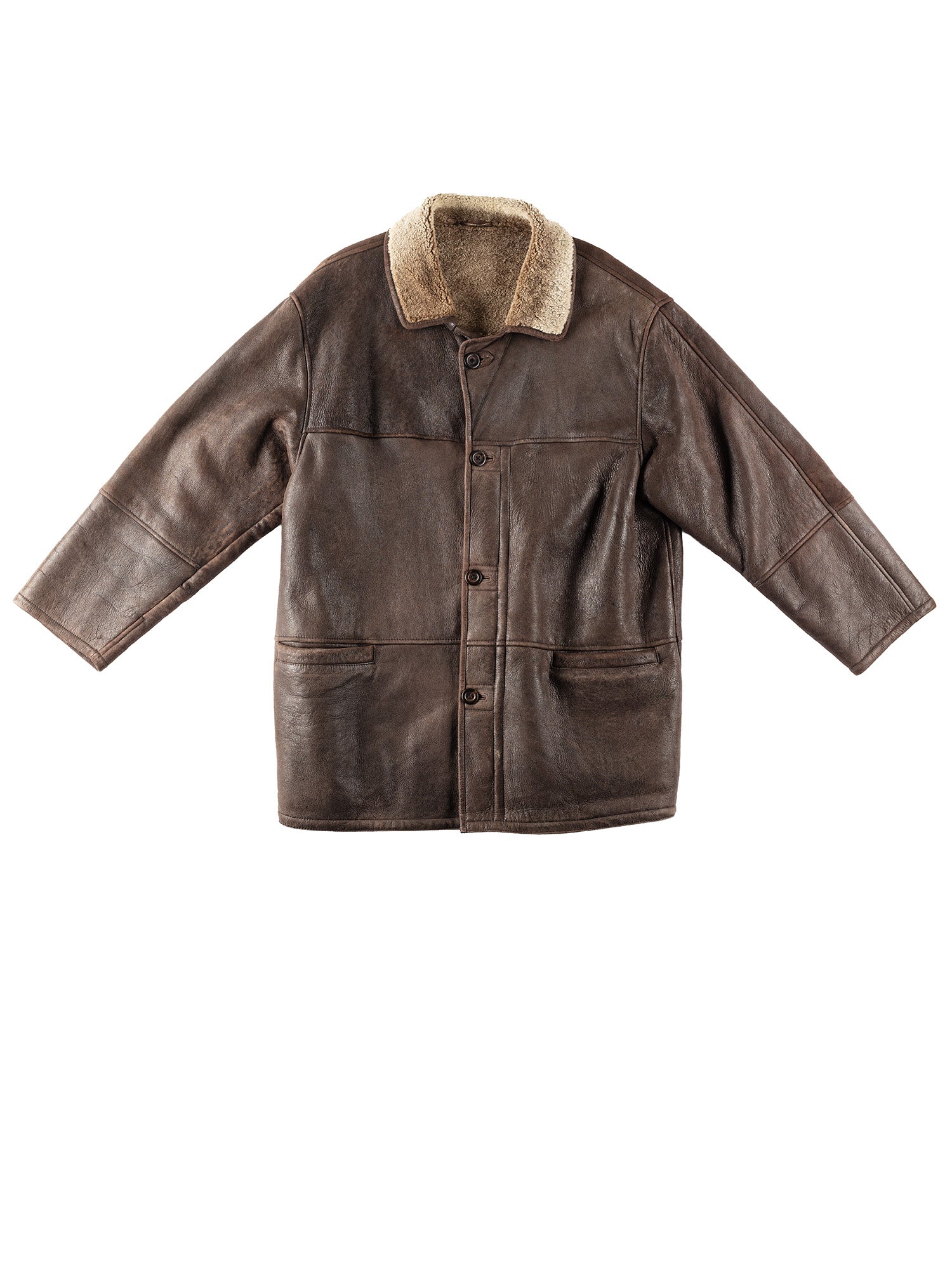 Vintage 90's Men Sheepskin Coat in Brown by Northern Grip