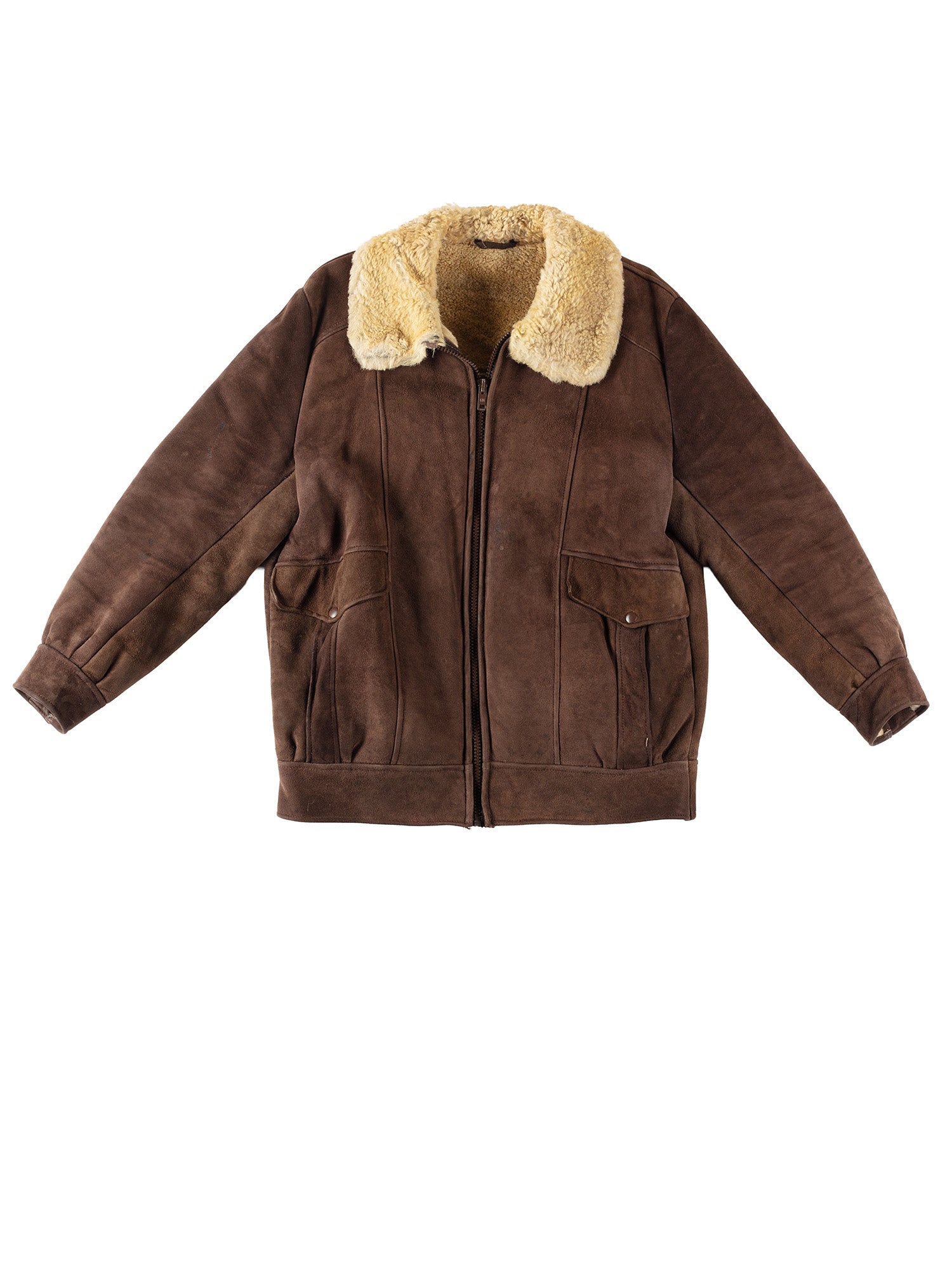 Vintage 80's Men Sheepskin Jacket in Brown by Northern Grip