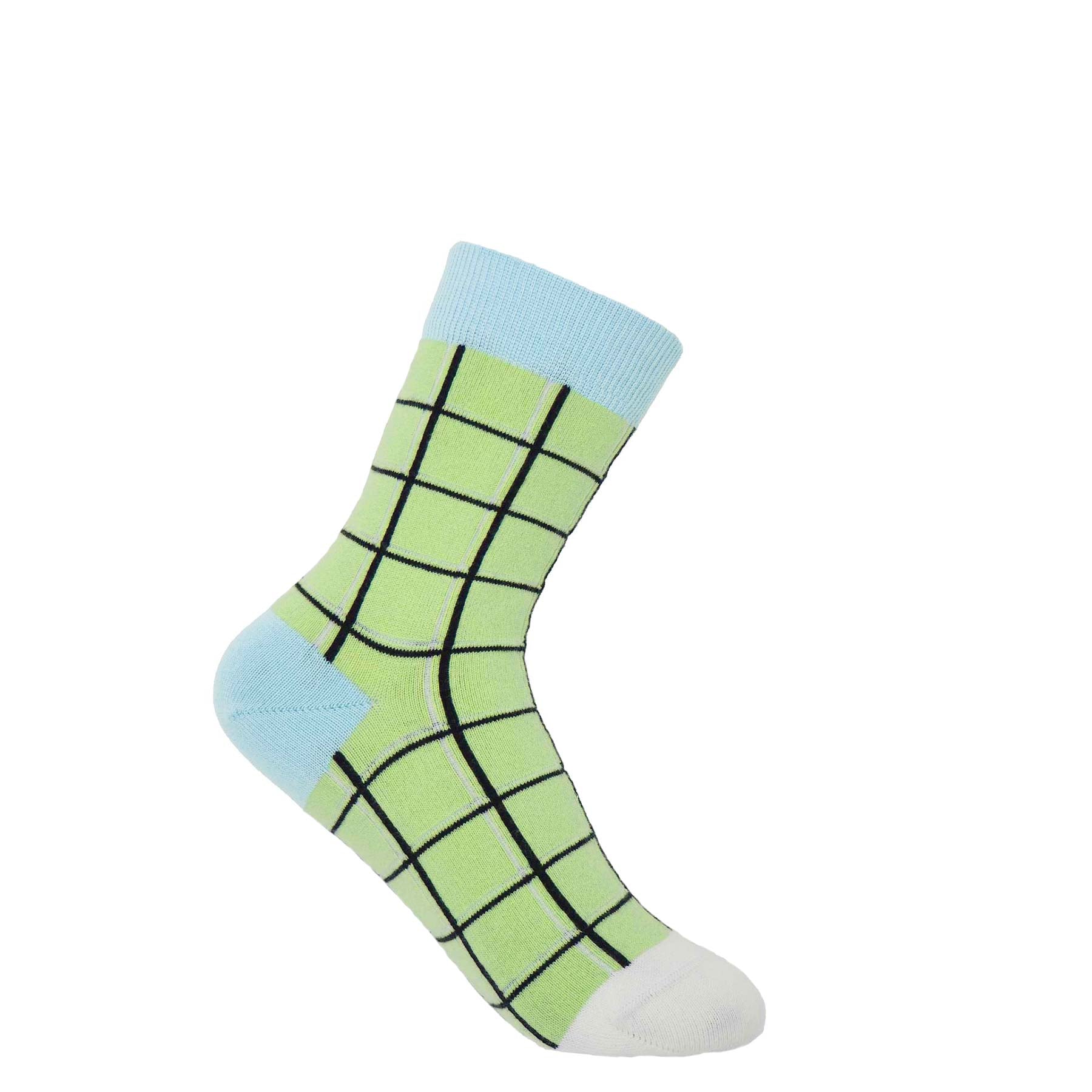 Grid Women's Socks - Lime by Peper Harow