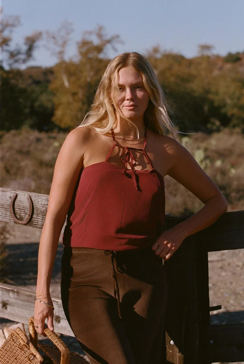 Charlie Tank - Burgundy Top by Merritt Charles