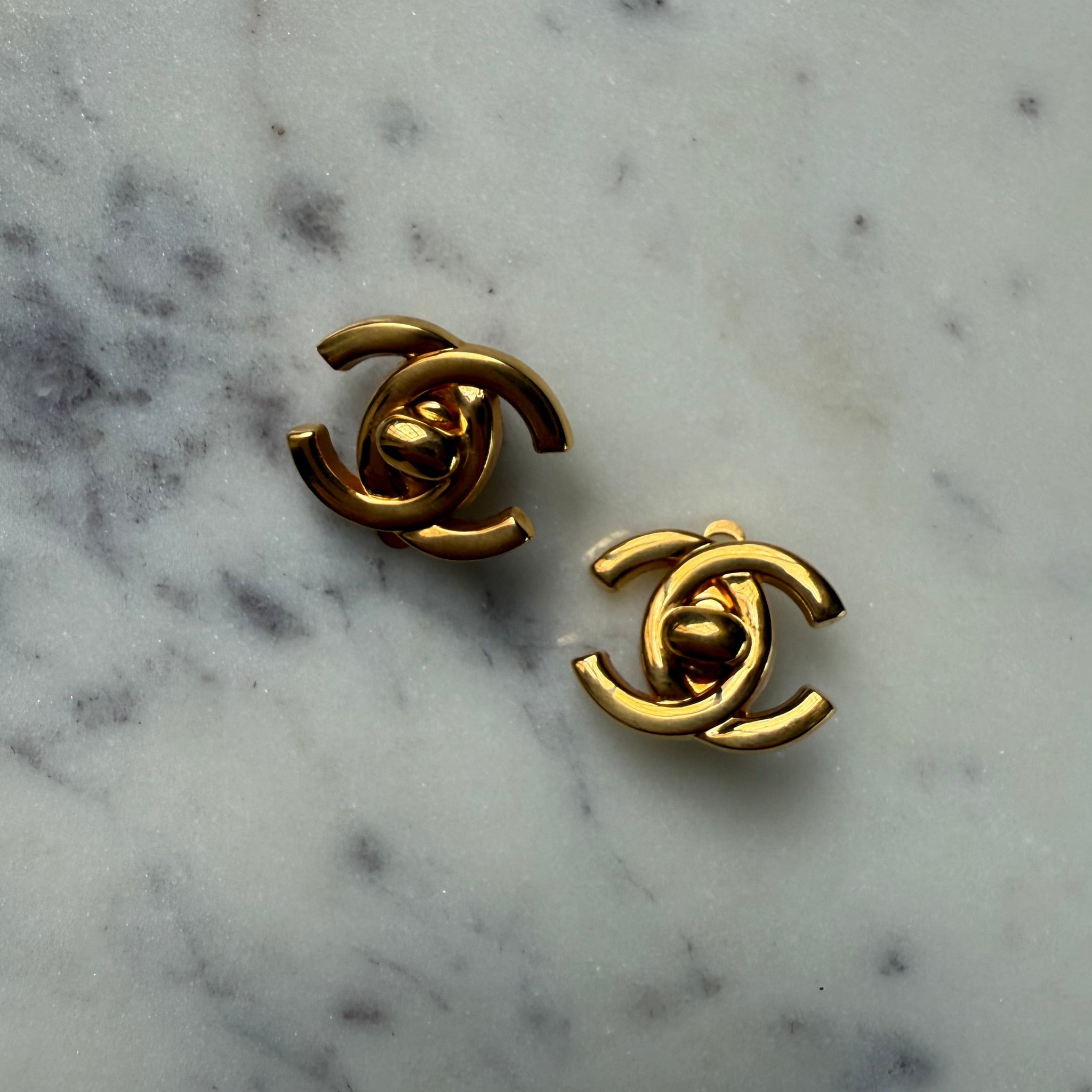 Chanel Vintage Turnlock Earrings '96 by The Vintage New Yorker