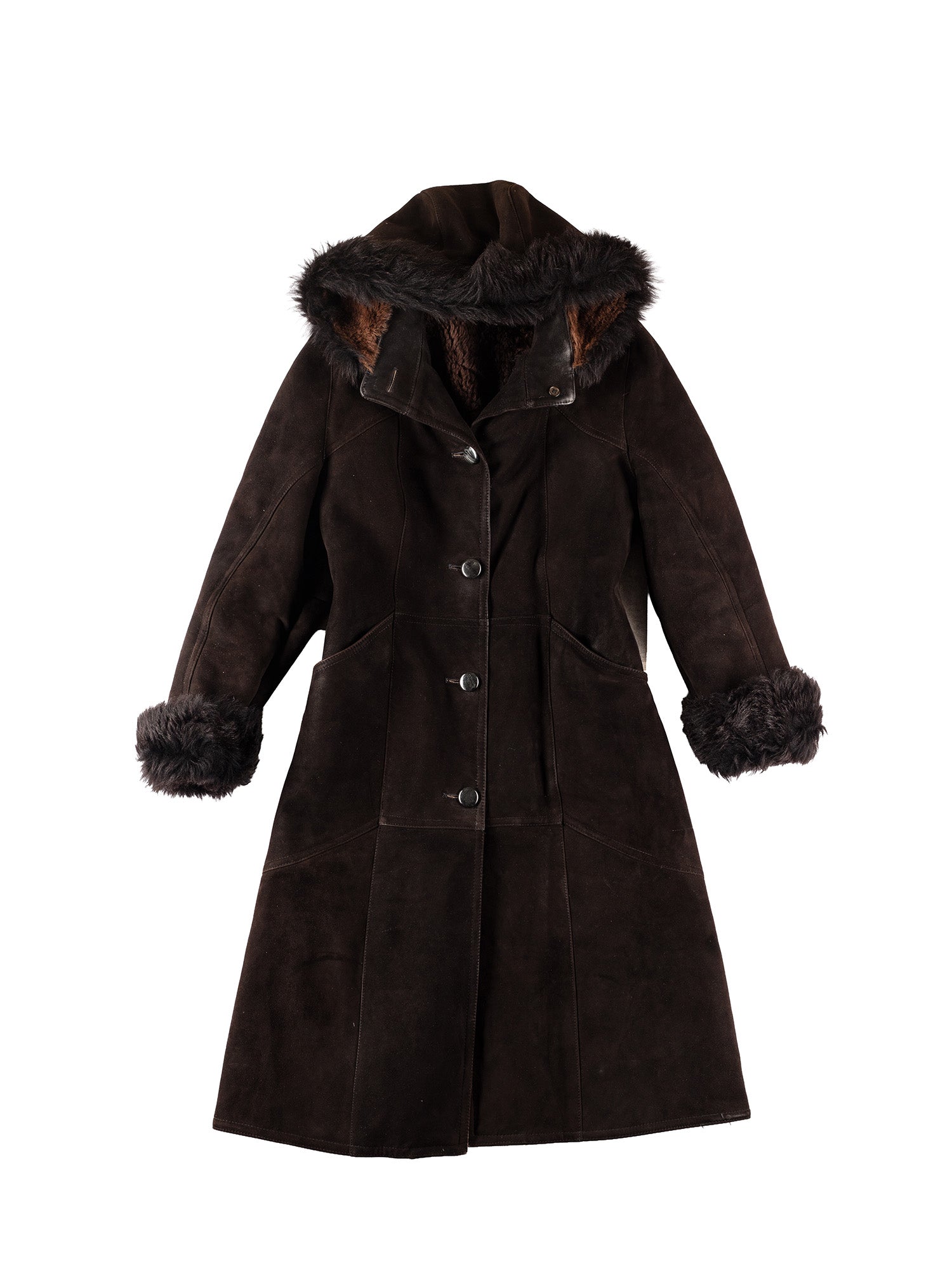 Vintage 70's Women Penny Lane Sheepskin Coat in Dark Brown by Northern Grip