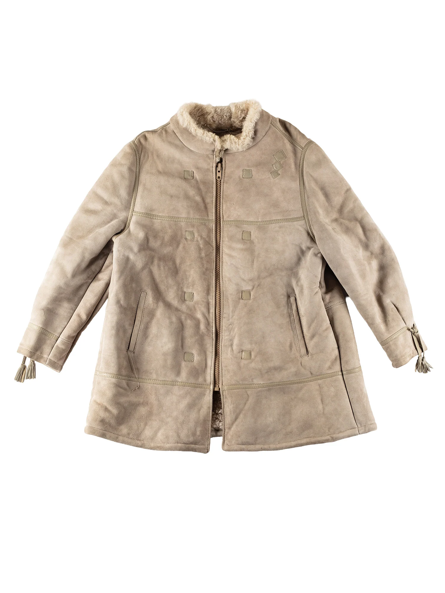 Vintage 90's Women Sheepskin Coat in Beige by Northern Grip