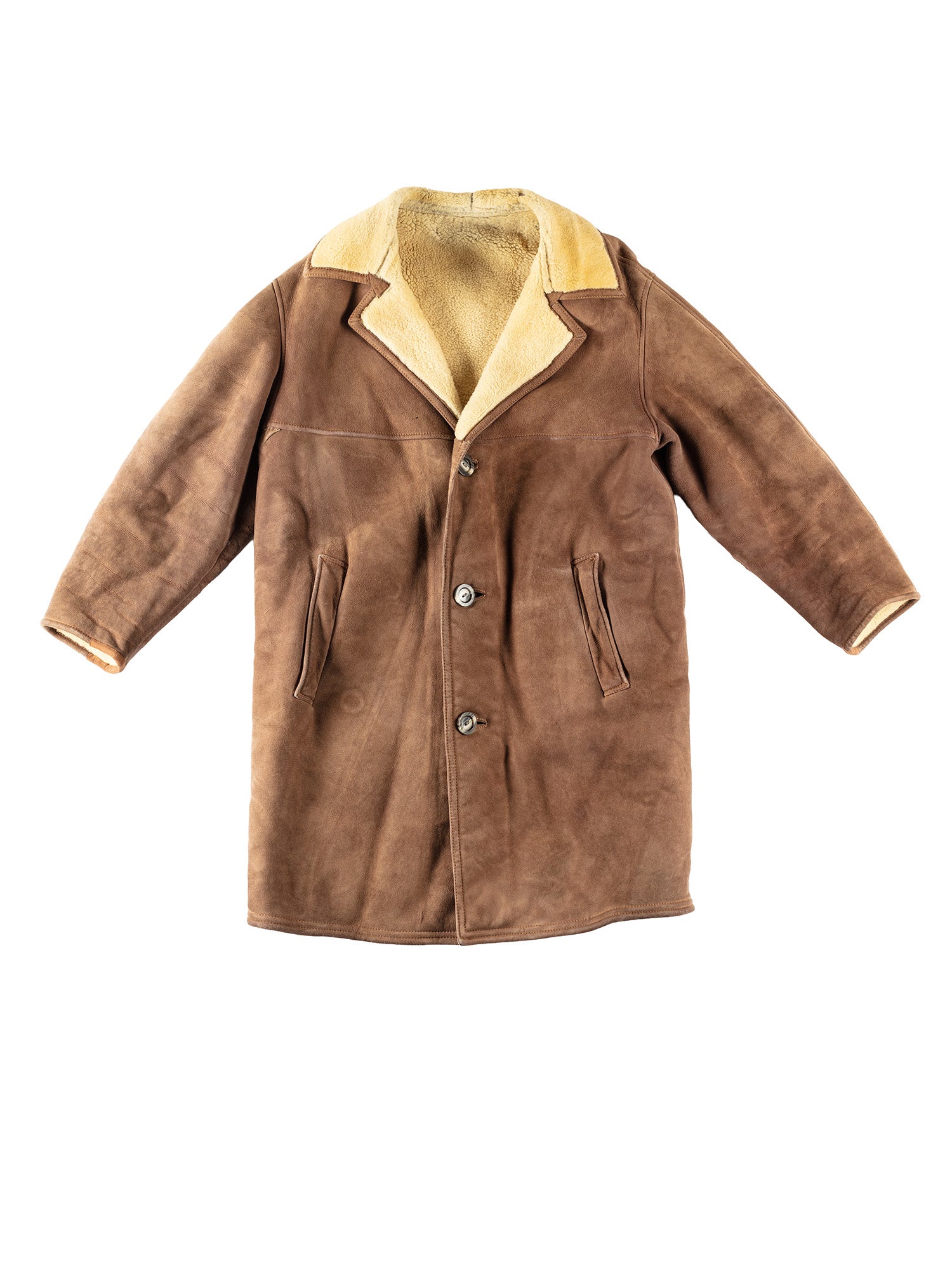 Vintage 70's Men Sheepskin Coat in Brown by Northern Grip