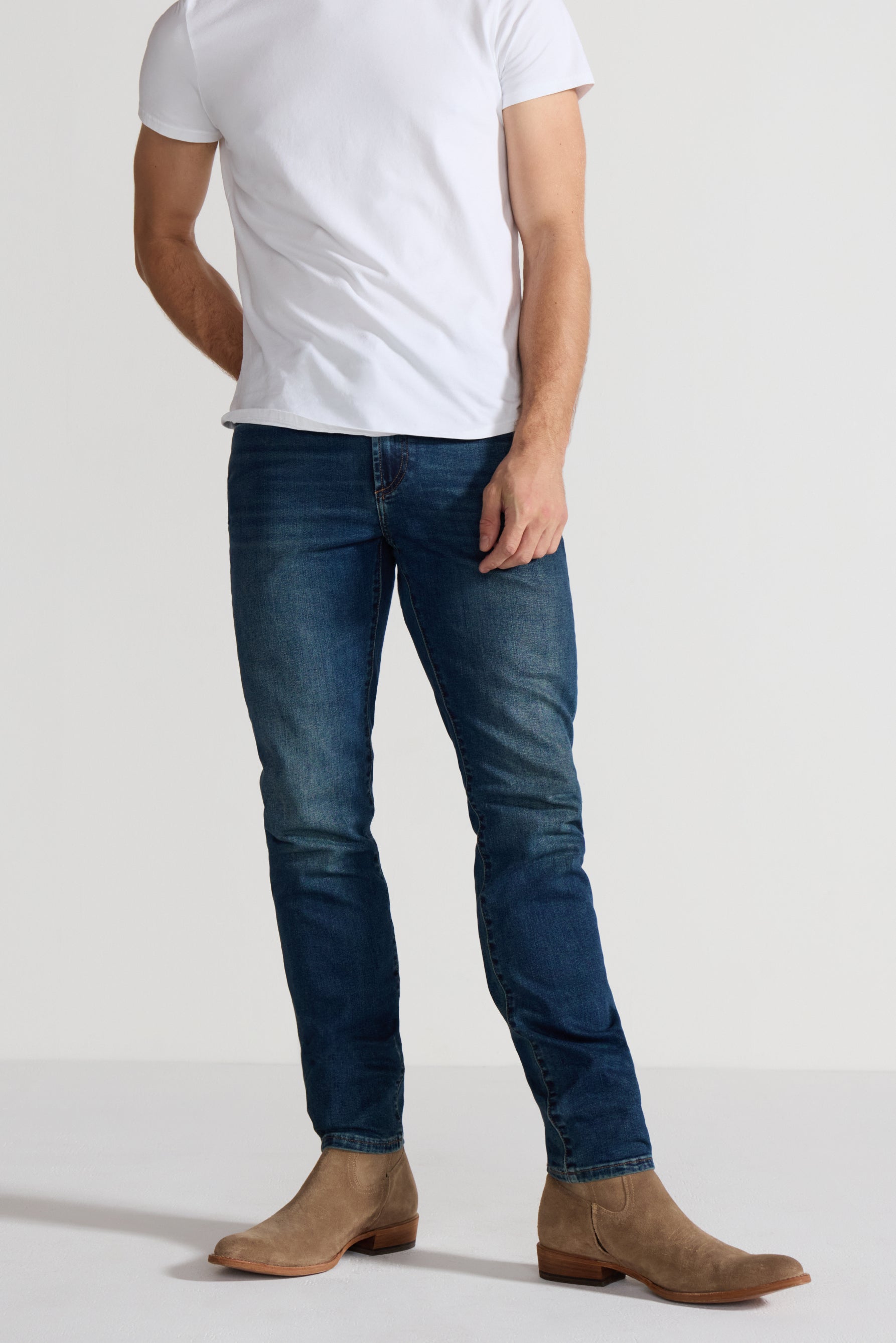Brando Tinted Indigo Stretch Slim Jean by MONFRERE