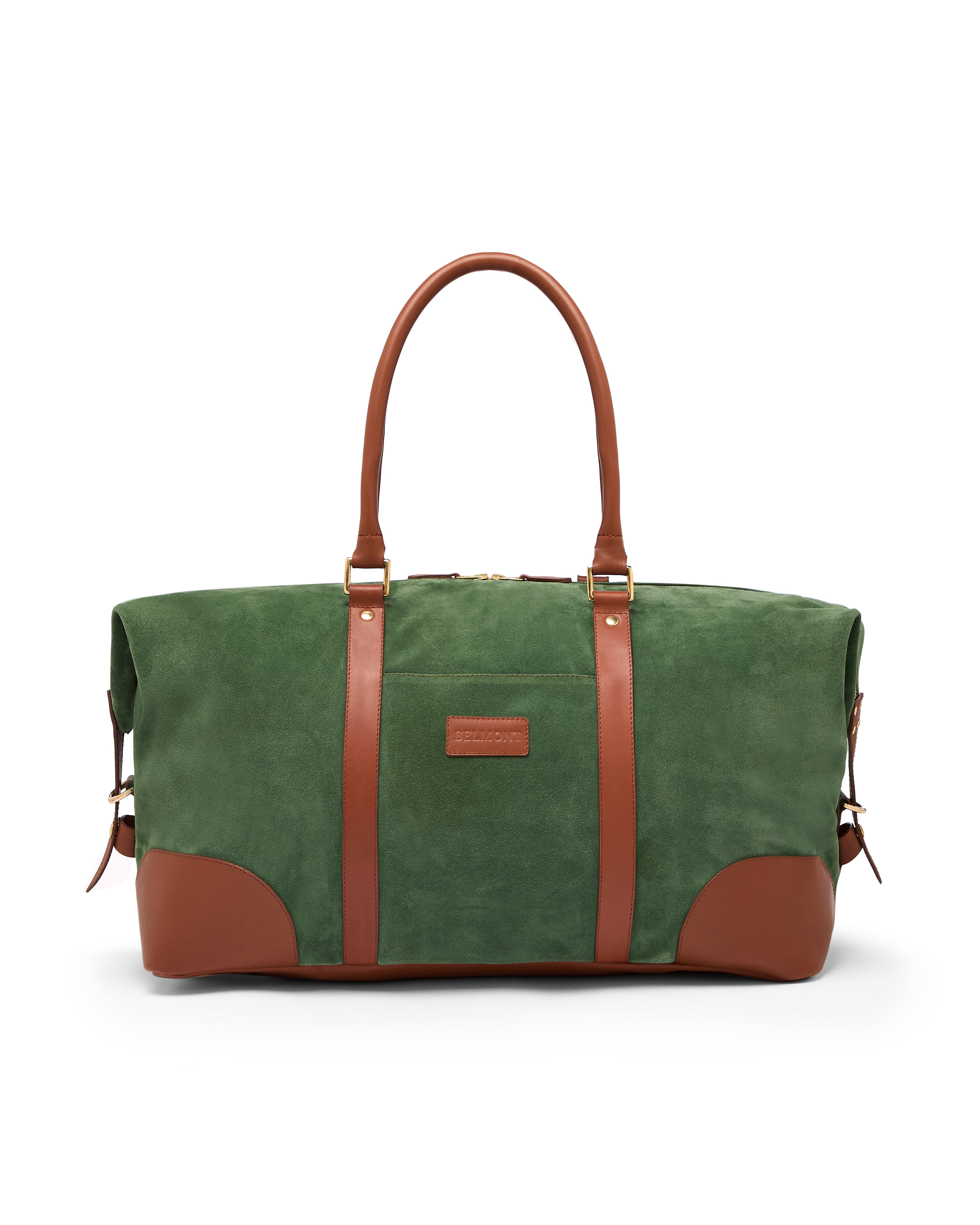 Raffles Weekender Bag in British Racing Green Suede by Belmont GB