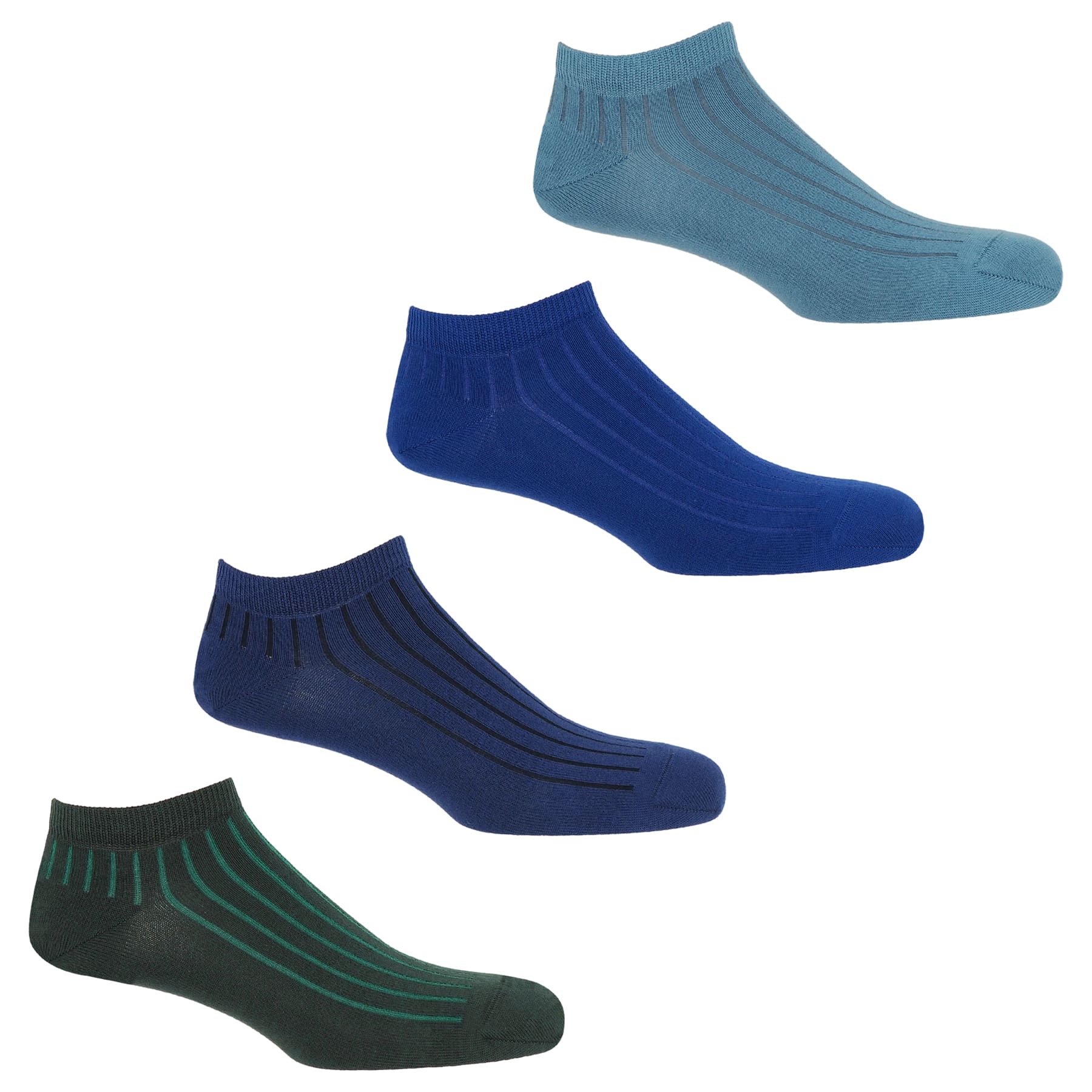 4 Pack Essential Men's Trainer Socks - Azure by Peper Harow