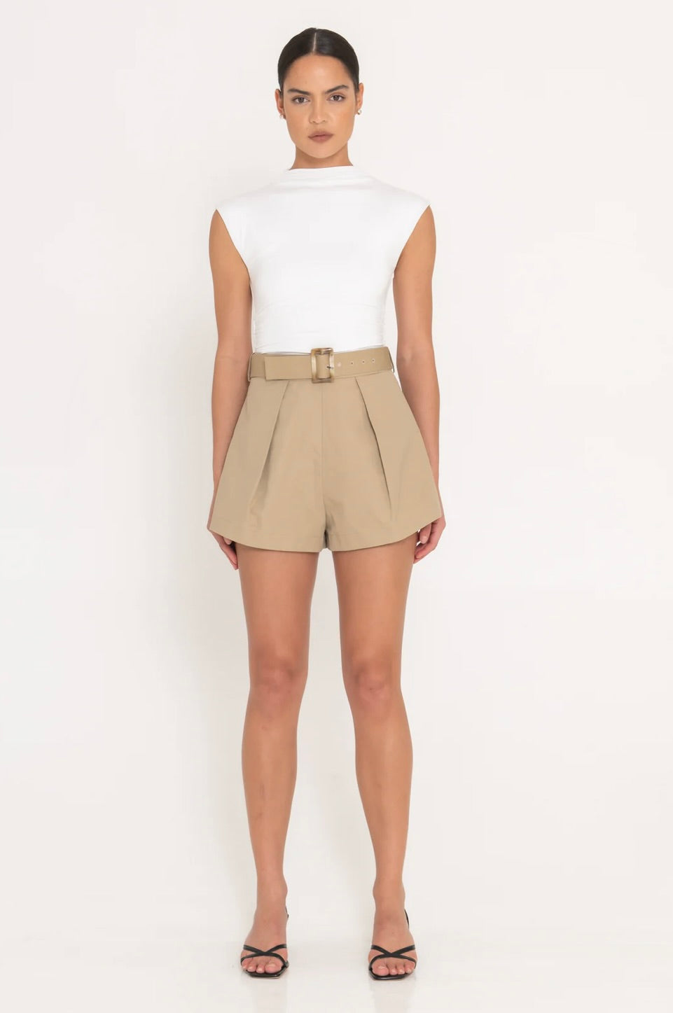 SANFS FAF Mock Neck Bamboo Bodysuit in White by Sierra Deene