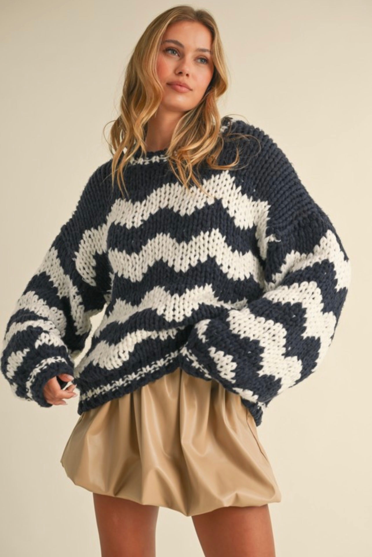 Striped Chunky Knit Sweater by Sierra Deene