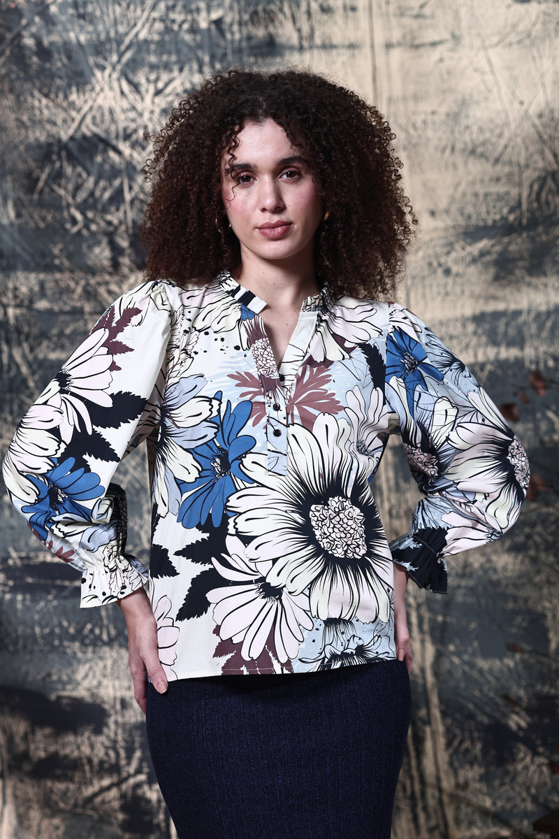 OUTLINE FLORALS ASHLEY TOP by Maude Vivante