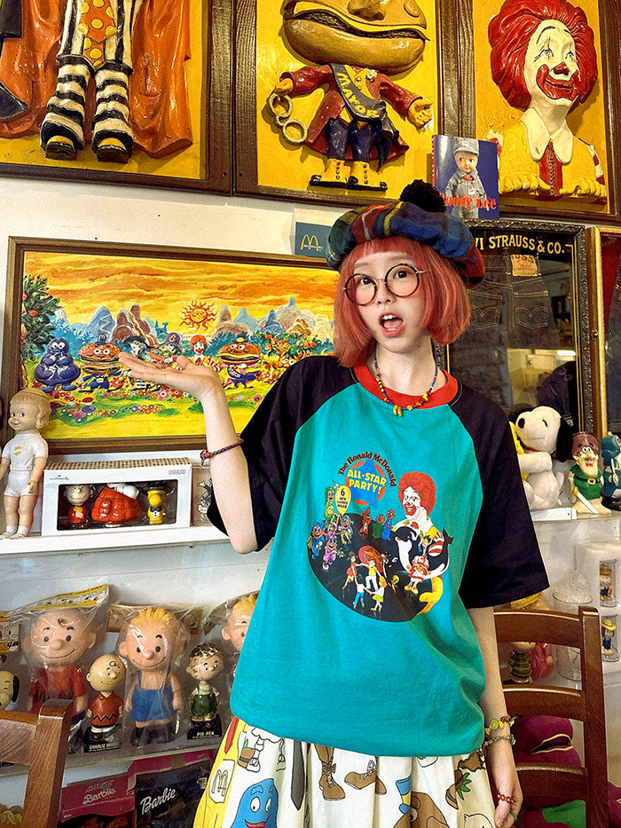 Cartoon Raglan Cotton Tee – made in zzz by Land Decora