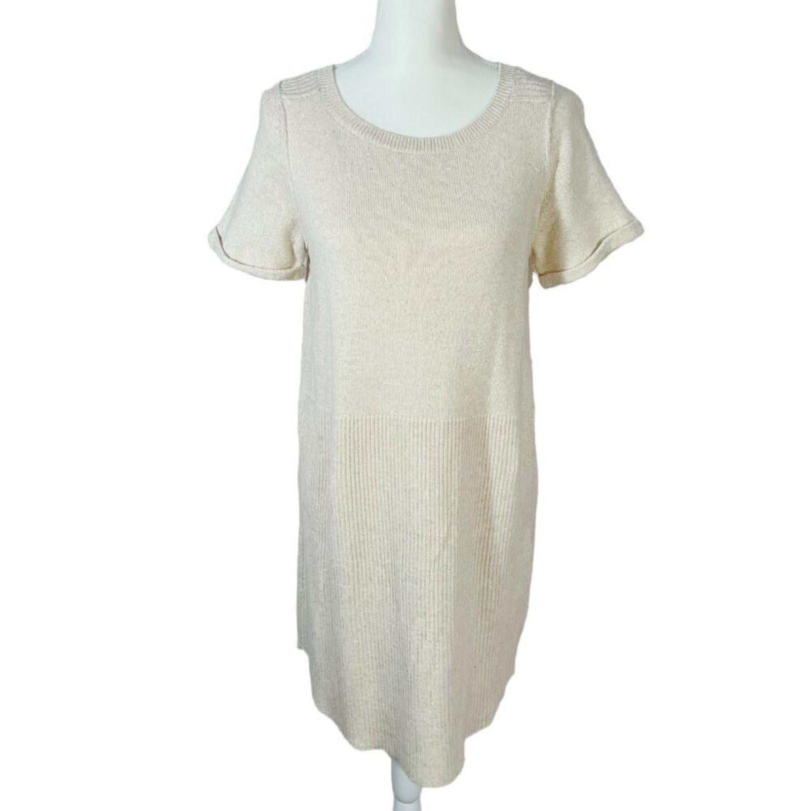 Anthropologie Cream Short Sweater Dress Knit Dress Women's Size XS by Hot Girl Secondhand