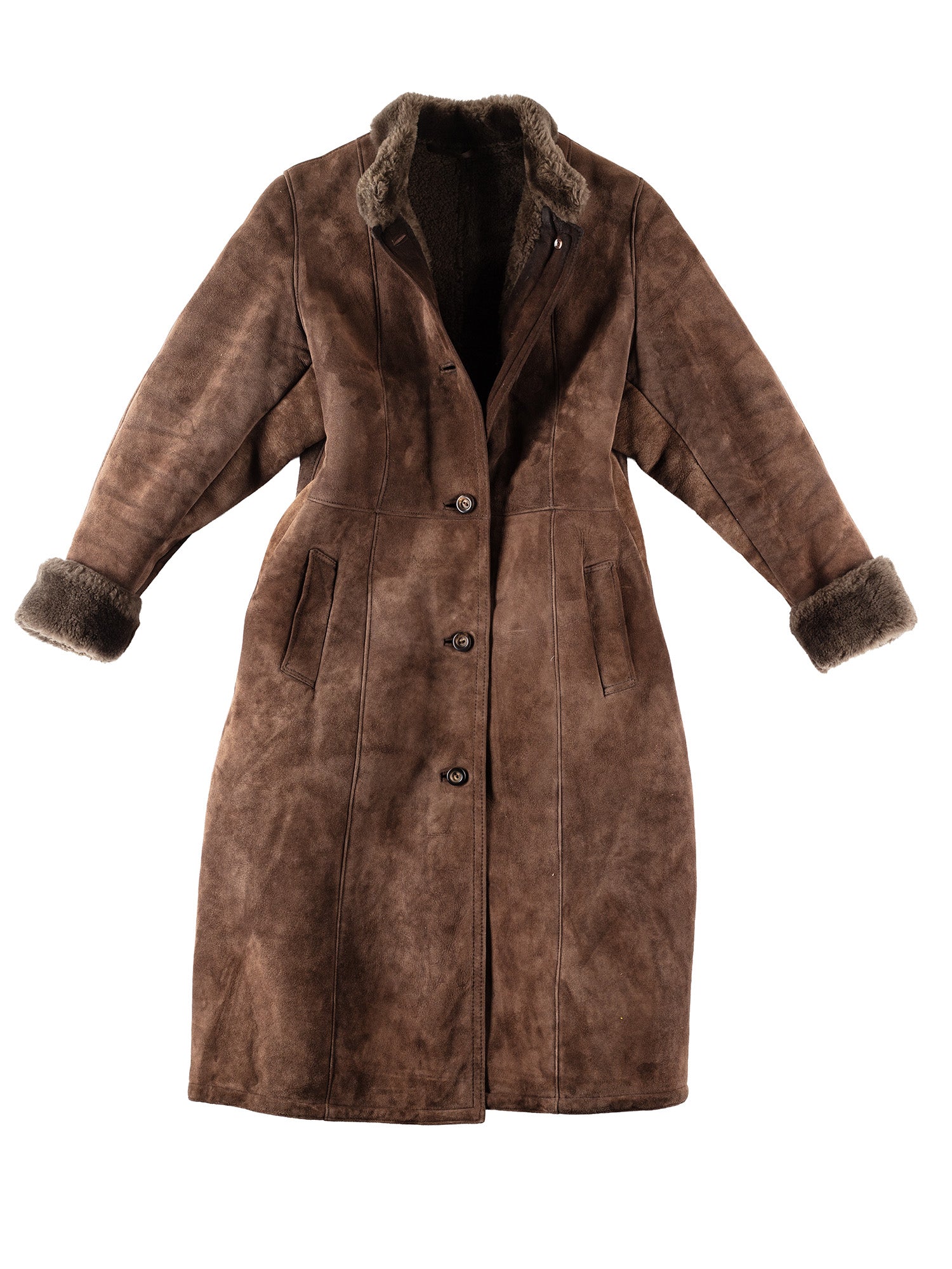 Vintage 70's Women Penny Lane Sheepskin Coat in Brown by Northern Grip