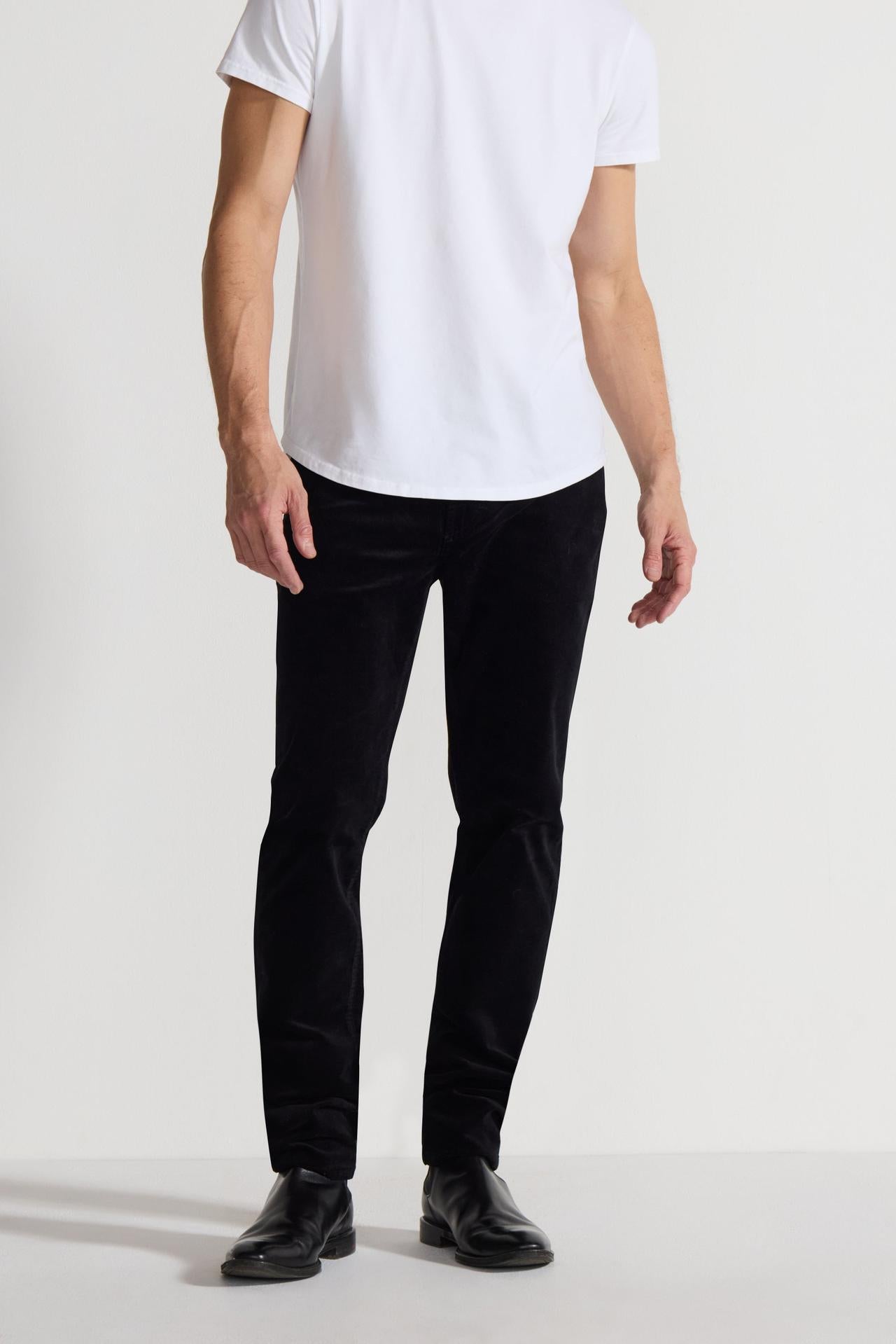 Brando Velvet Noir Stretch Slim Jean by MONFRERE