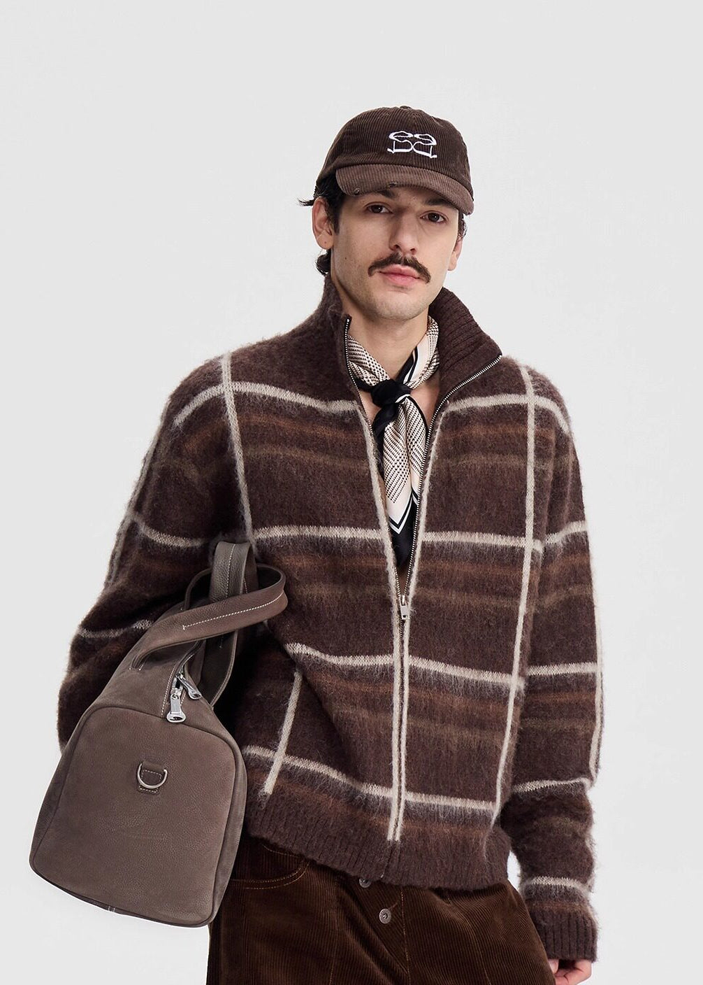Script-X Plaid Zip Sweater by OFFCULTURE