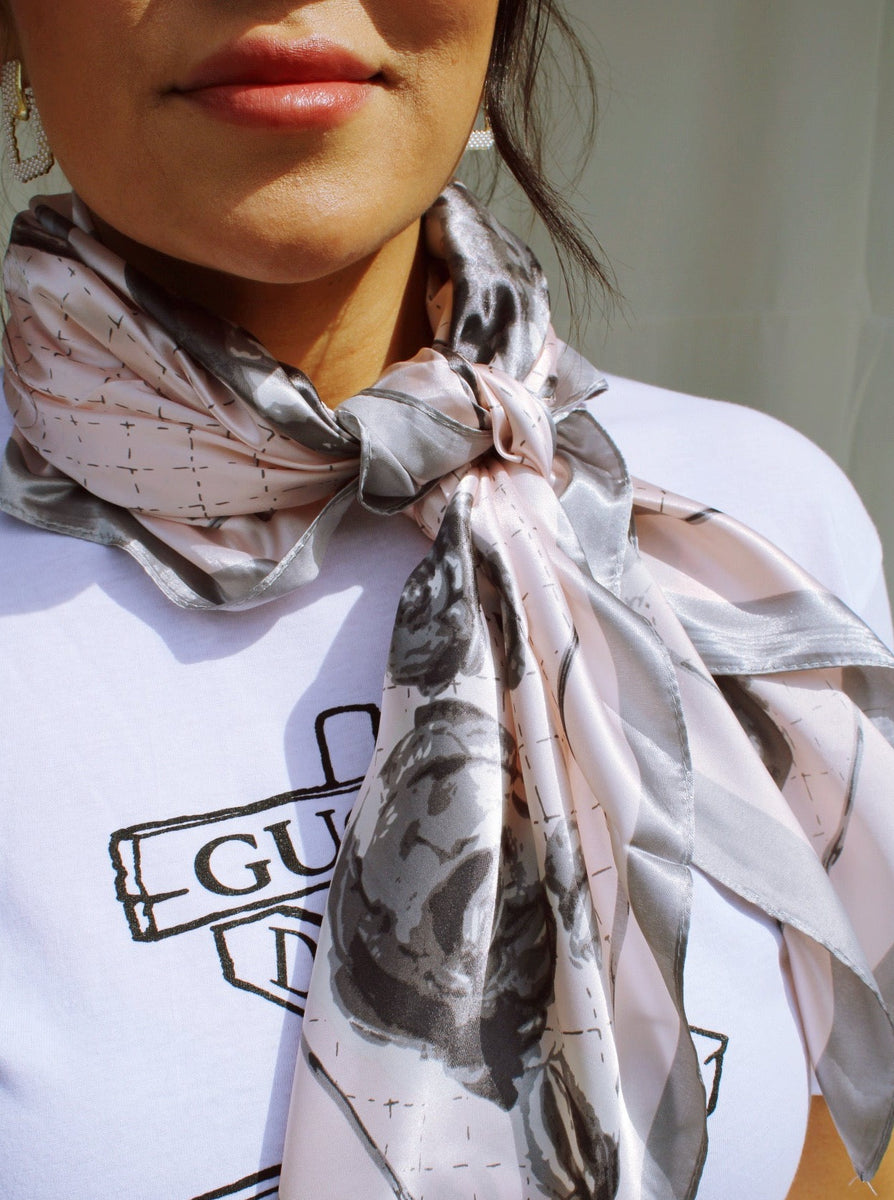 CAMILLE SCARF IN PINK & GREY - FINAL SALE by RAËLIV