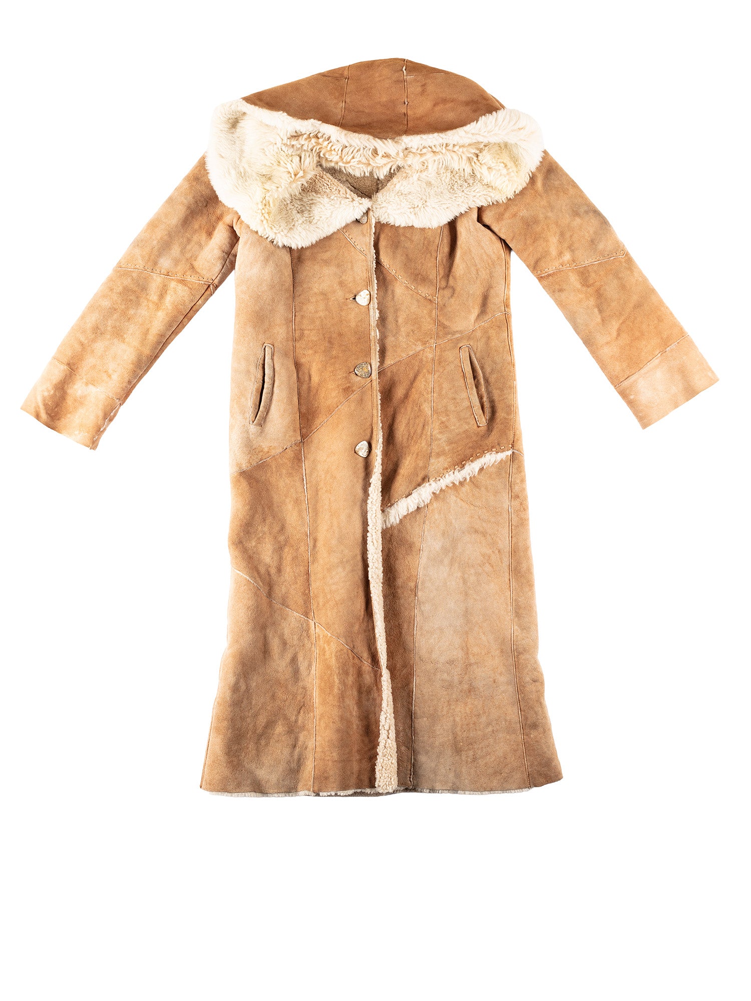 Vintage 70's Women Sheepskin Penny Lane Coat in Beige by Northern Grip