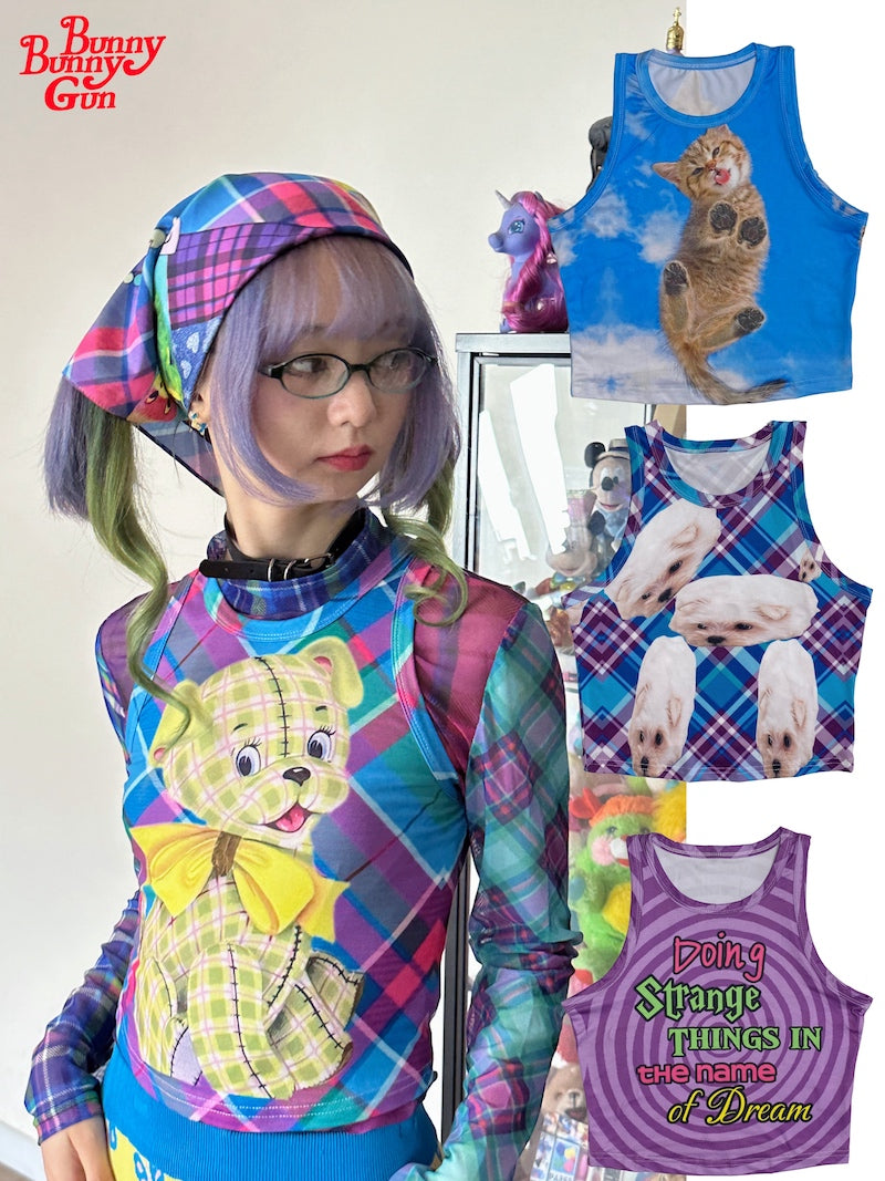 Decora Kei Base Vest – Stretchy Retro Fit – bunnybunnygun by Land Decora