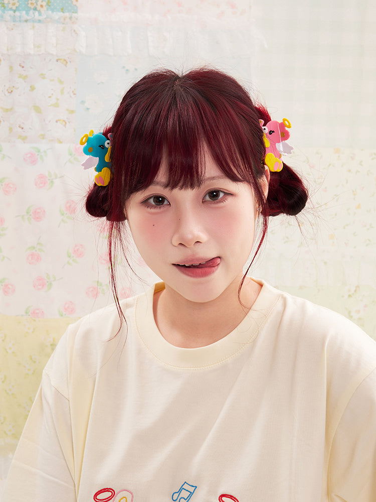 NIKKOU Kawaii Acetate Hair Accessory | Harajuku Angel Bear Hair Claw C by Land Decora