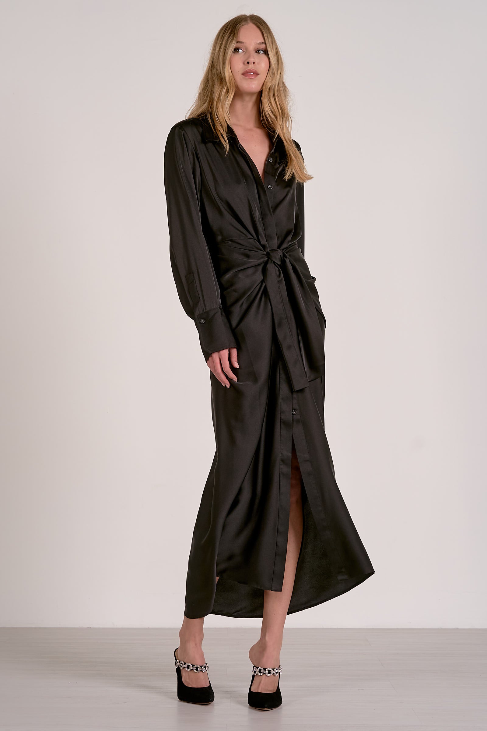 Elan Wrap Button-Down Maxi Dress by Sierra Deene