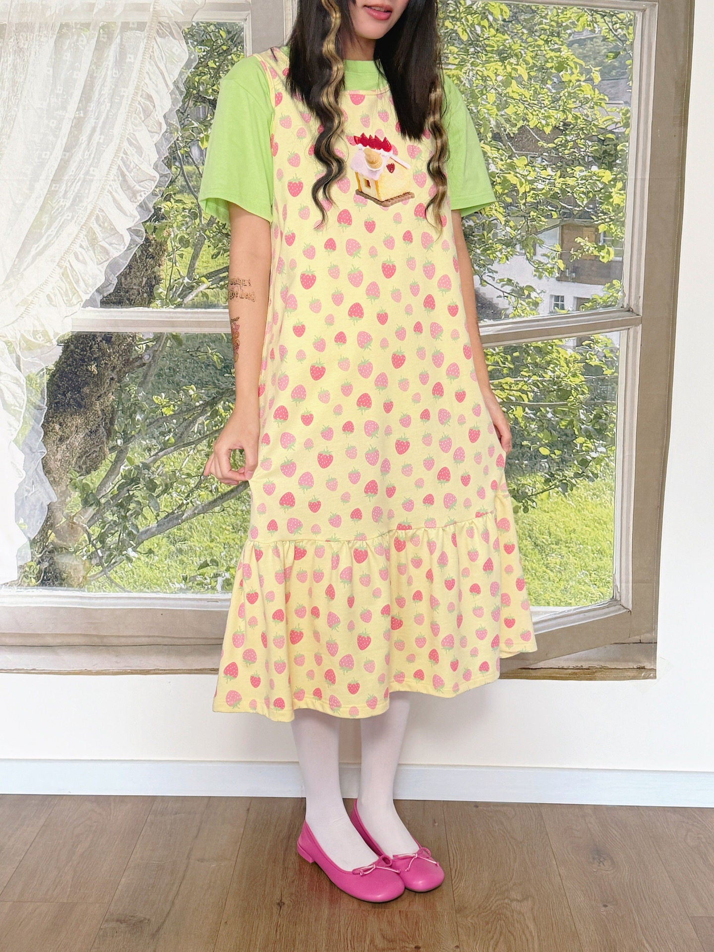 Kawaii Strawberry Tank Dress - bunnybunnygun by Land Decora